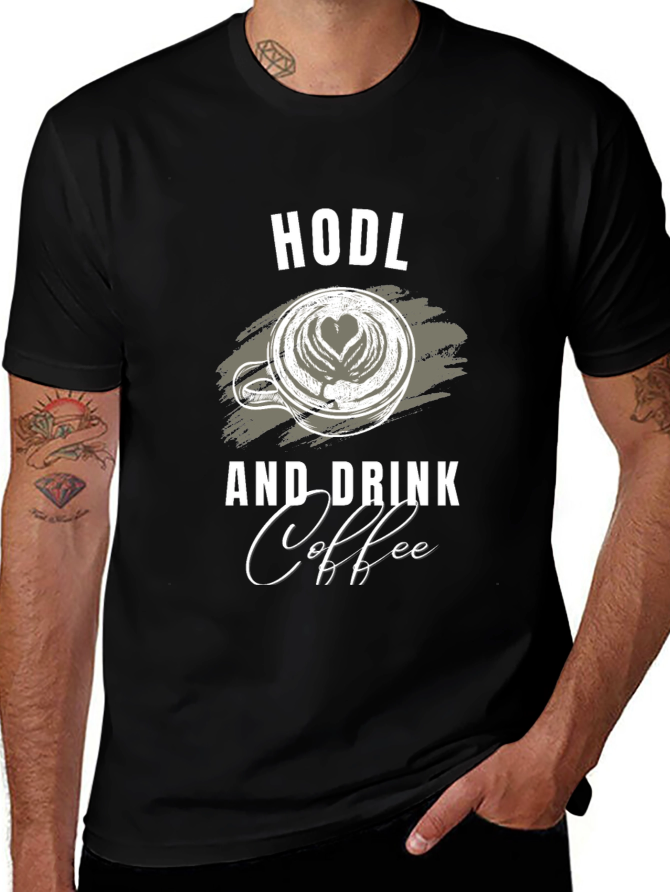 Variant 24 of HODL and Drink Coffee T-Shirt - Crypto Lover's Tee