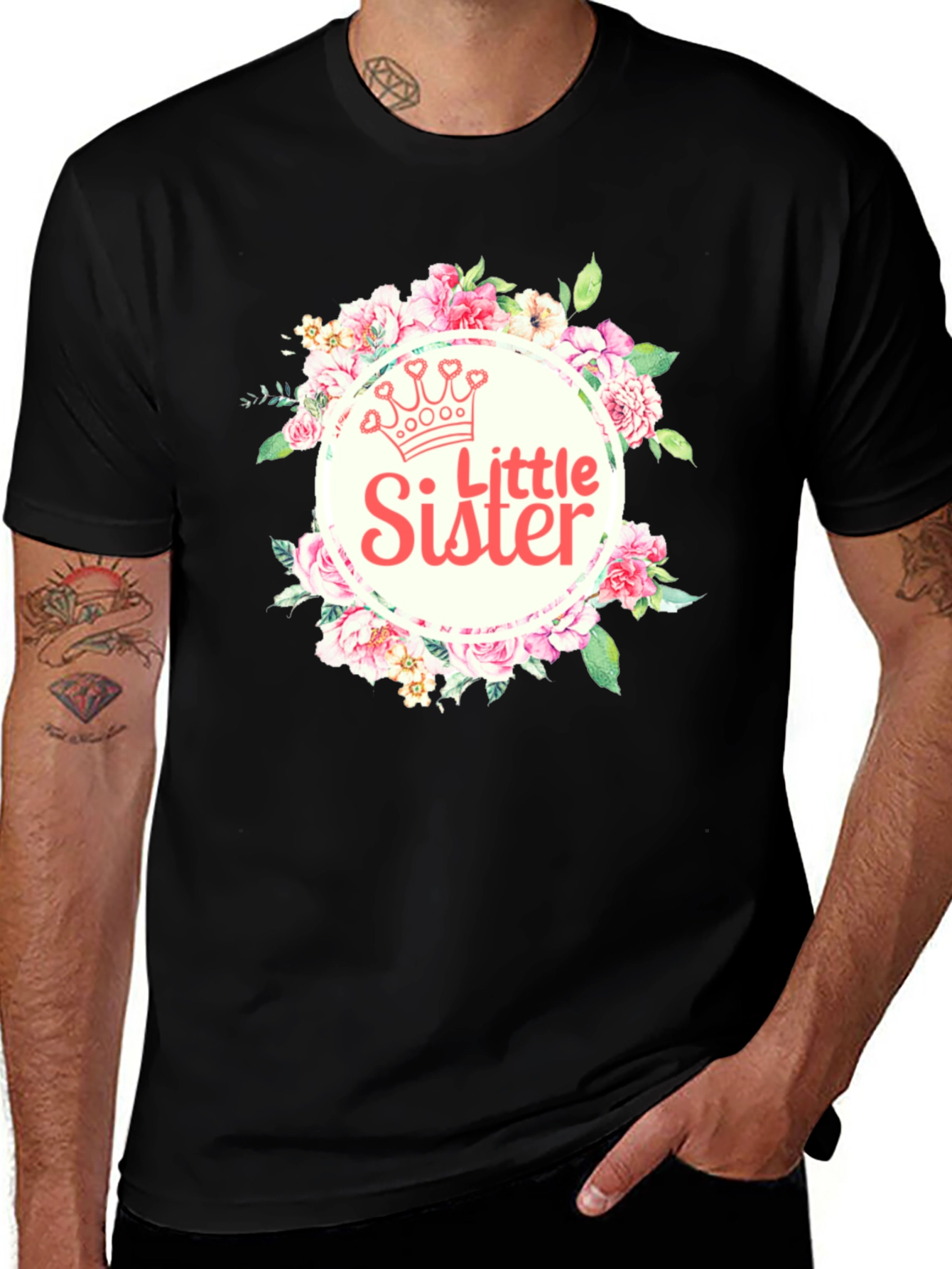 Variant 9 of Little Sister Floral Crown T-Shirt