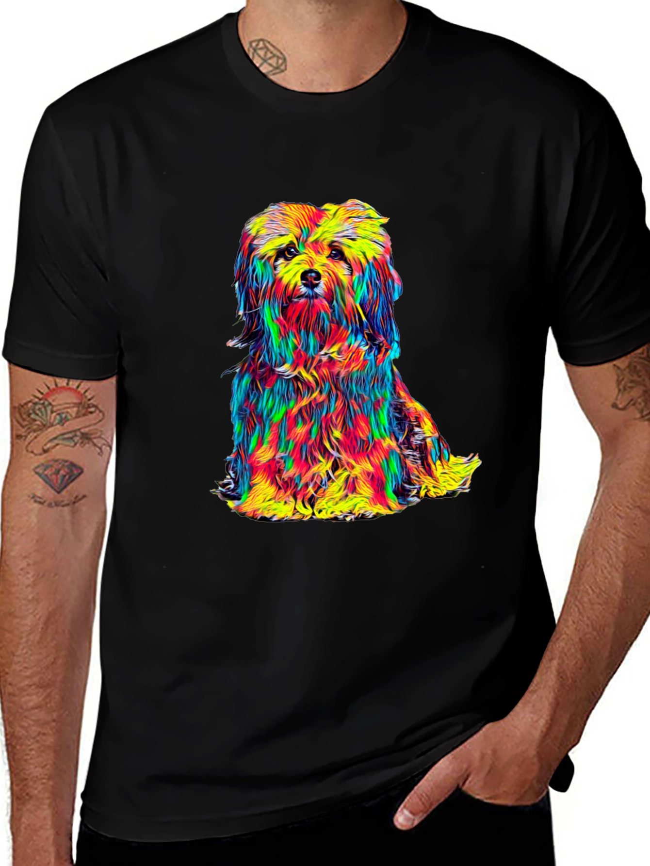 Variant 7 of Colorful Dog Graphic Tee