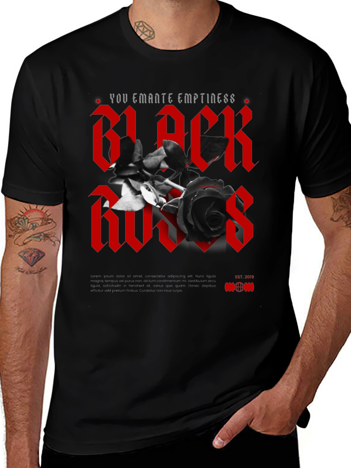 Variant 20 of Black Roses Graphic T-Shirt