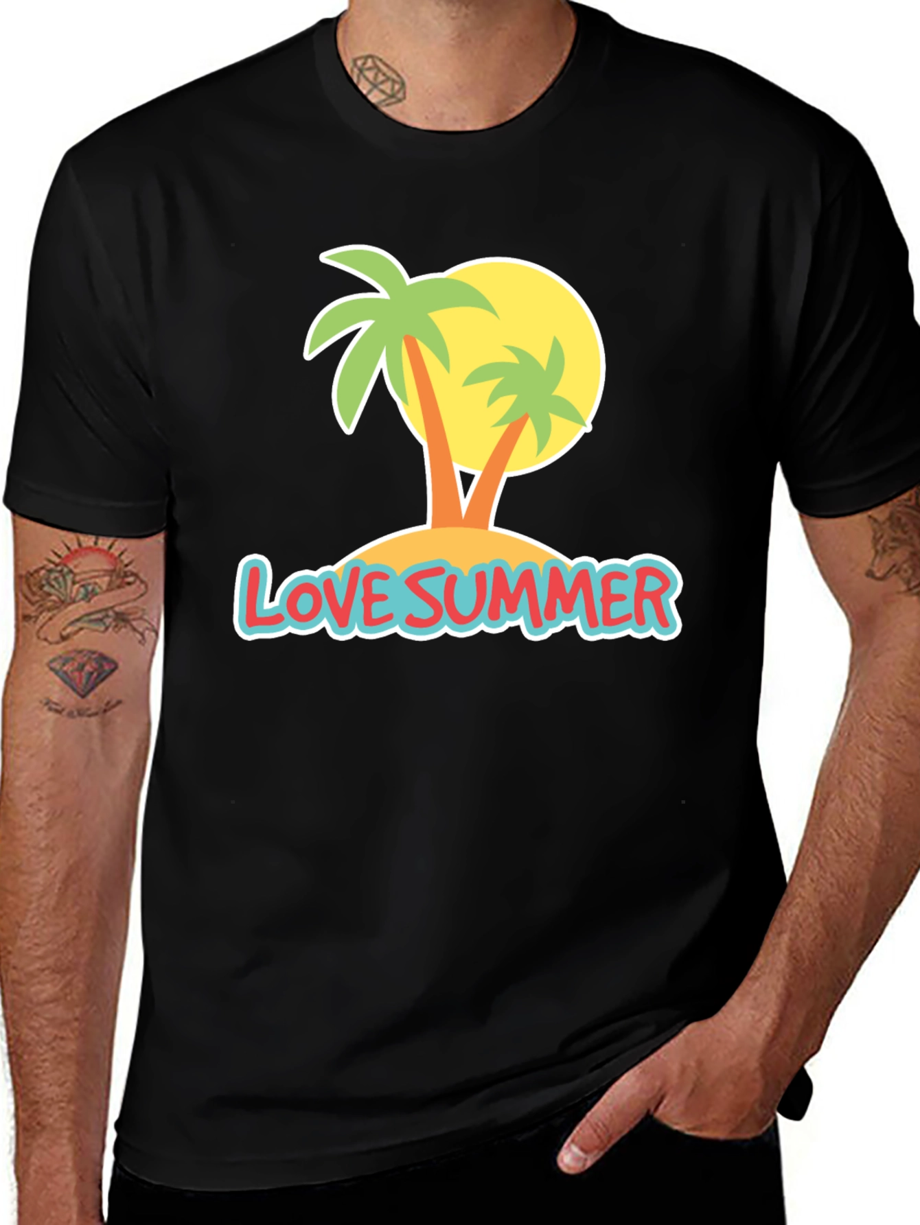 Love Summer T-Shirt: Palm Tree Island Design