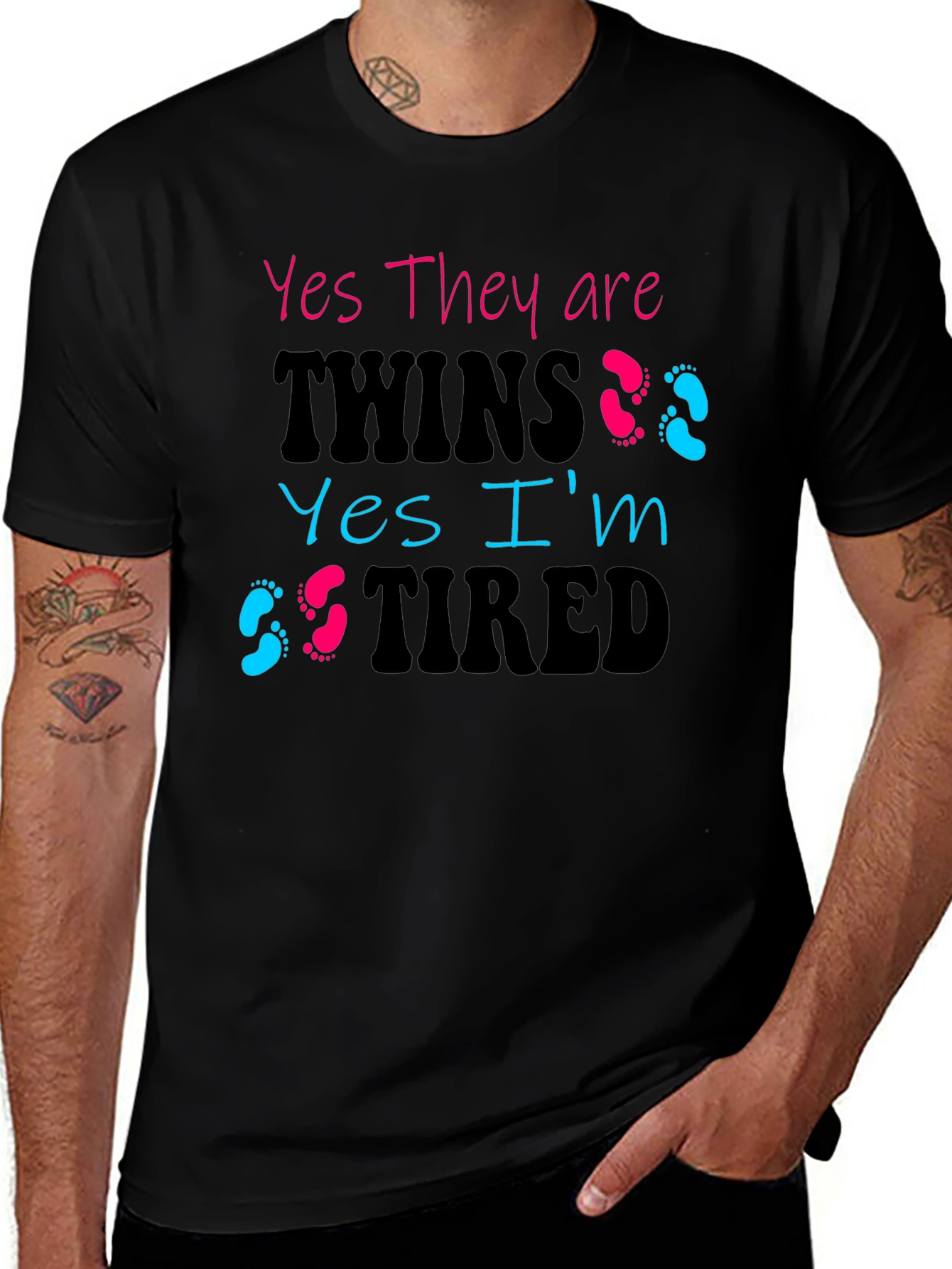 Black Yes They are Twins T-Shirt main image