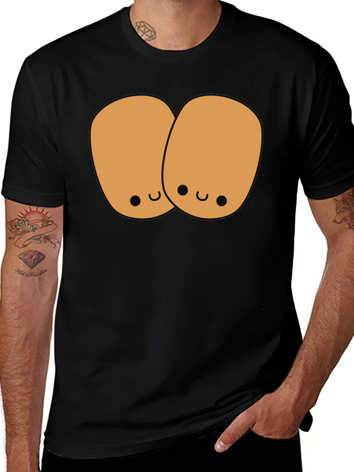 Variant 10 of Cute Potato Duo Black T-Shirt