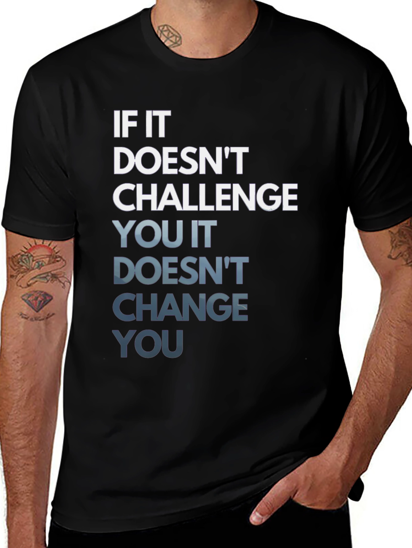 Variant 11 of Motivational If It Doesn't Challenge You T-Shirt