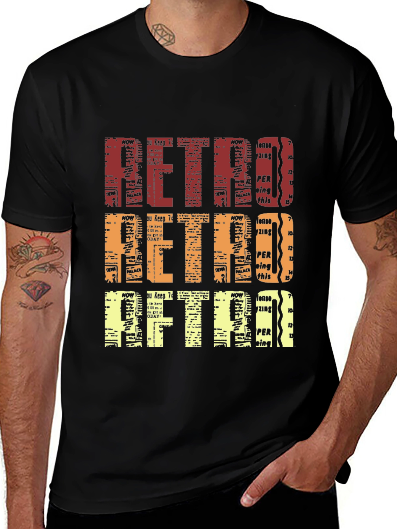 Variant 19 of Retro Newspaper Print T-Shirt