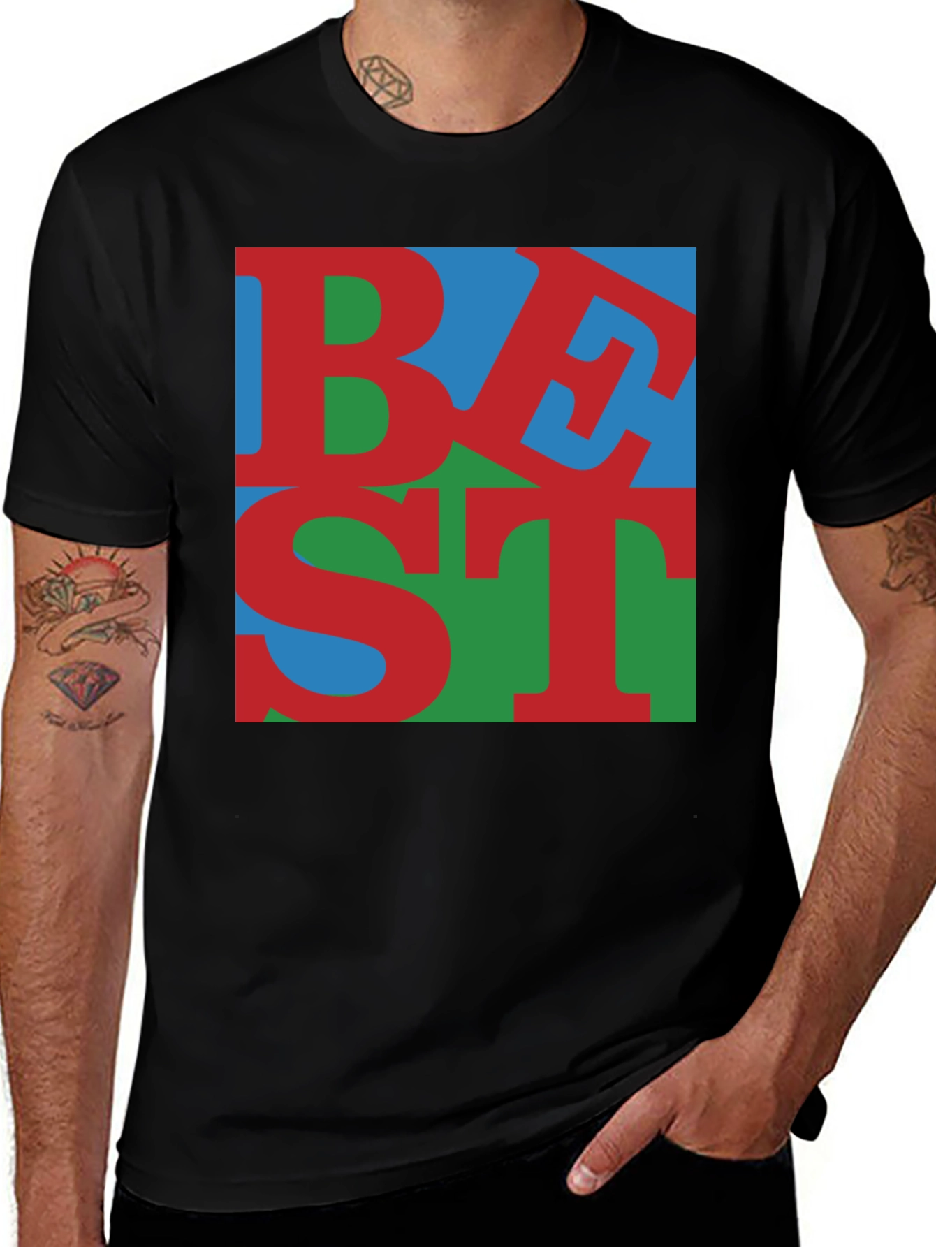 Variant 24 of Modern 'Best' Graphic Print Tee - Casual Style