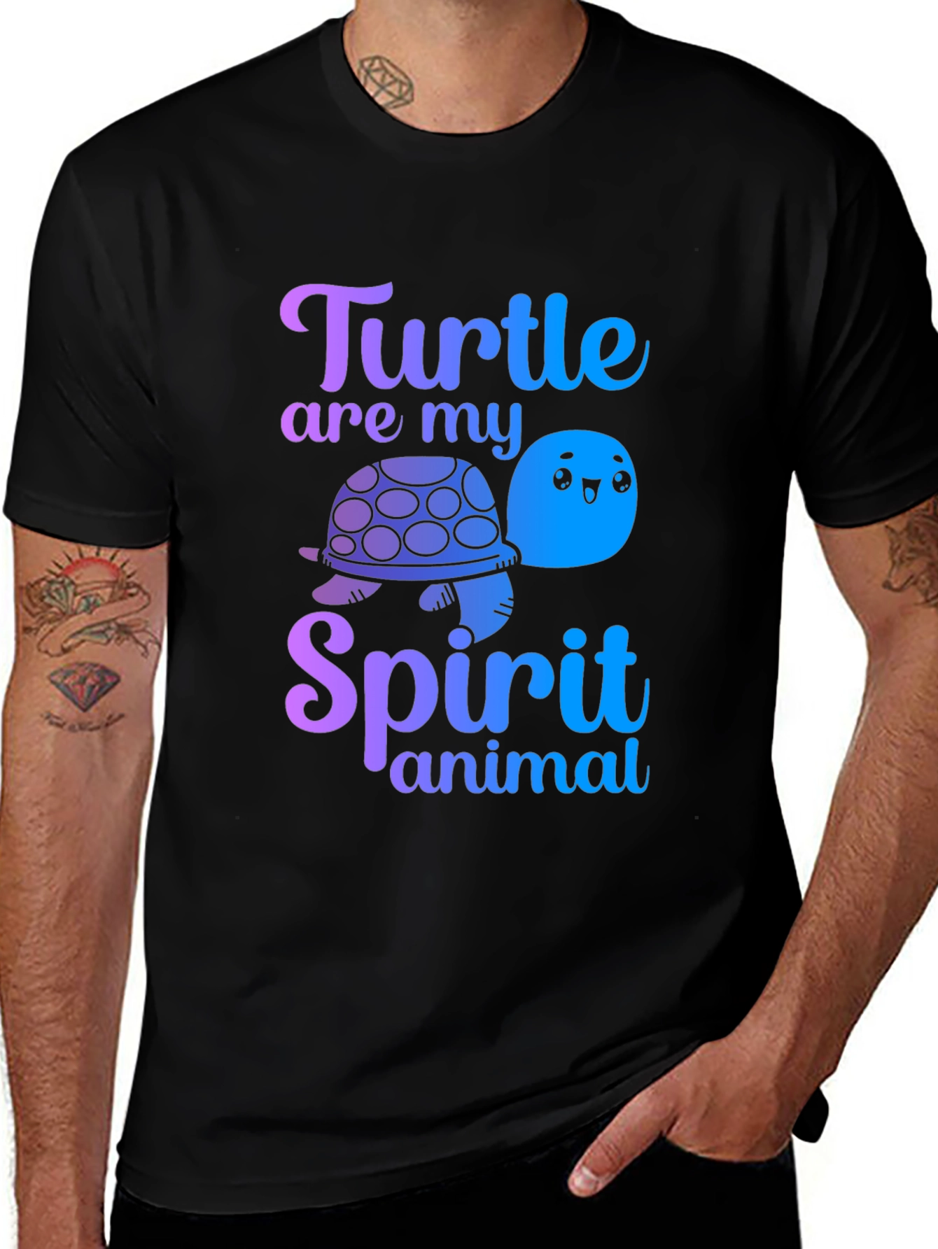 Black Turtle Spirit Animal Graphic Tee main image