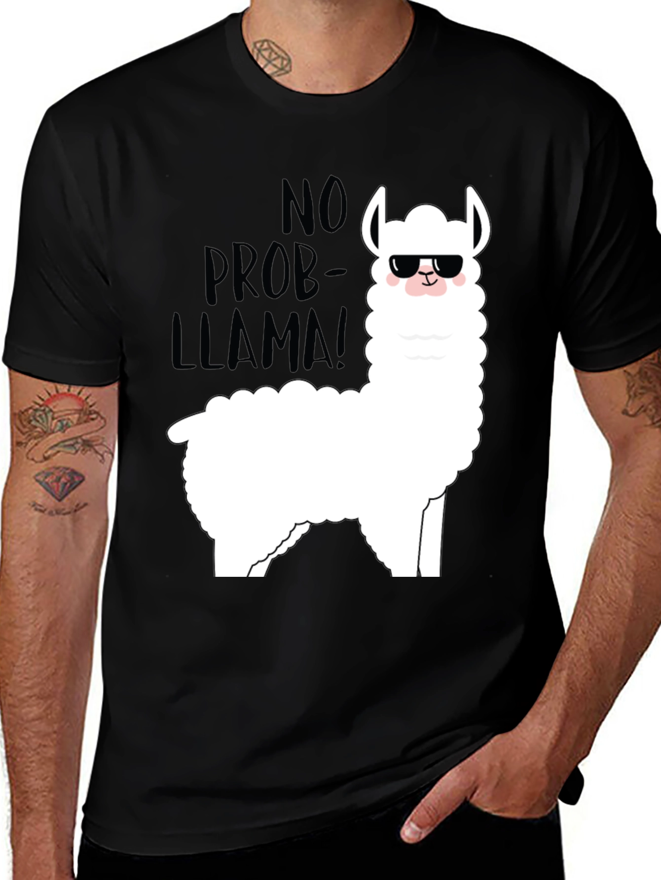 Variant 30 of Cool Llama Graphic T-Shirt - No Prob-Llama!