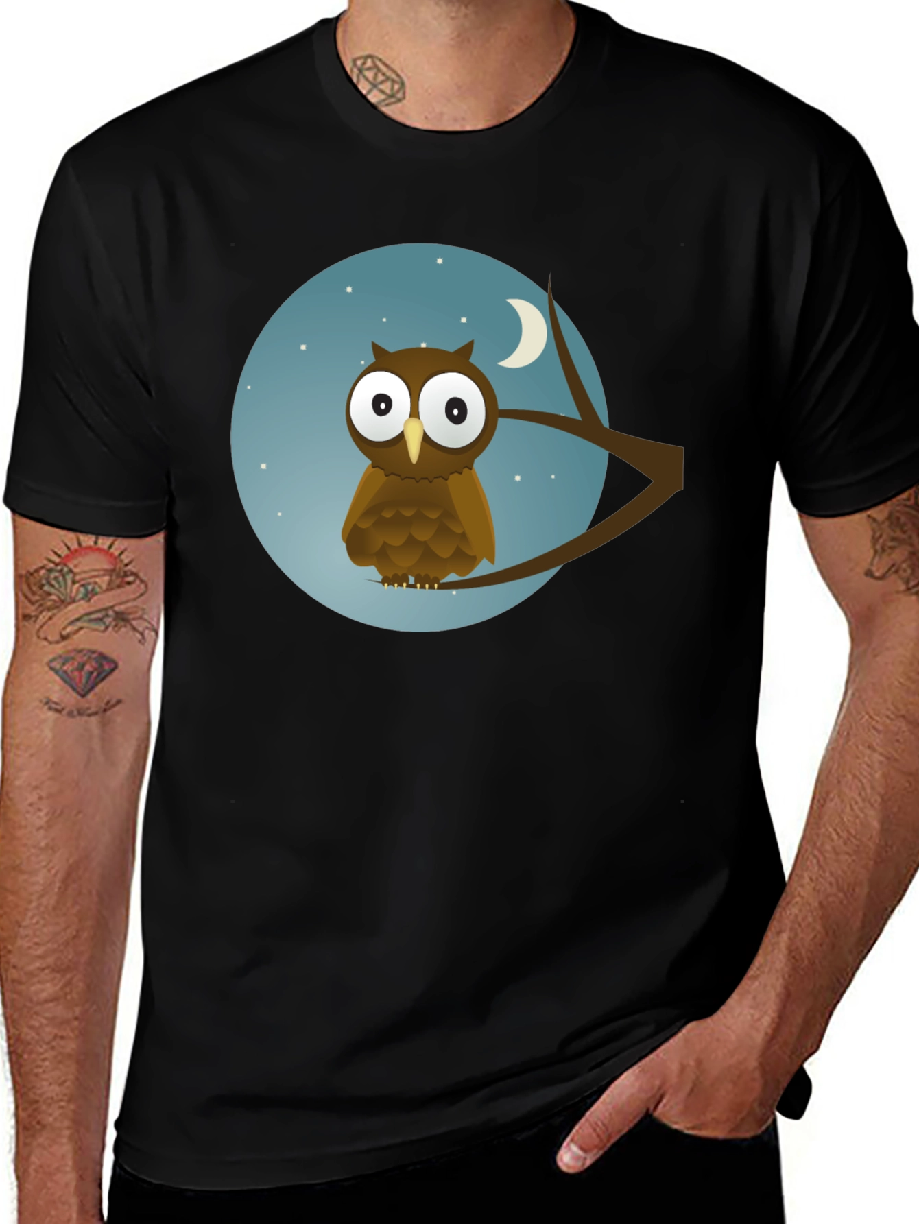 Variant 14 of Owl Moon Black T-Shirt