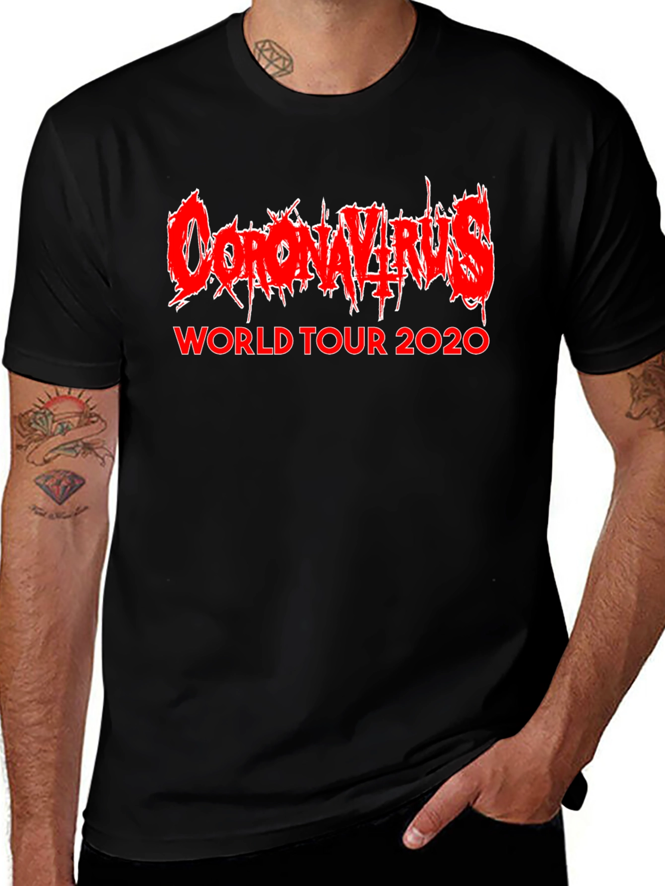 Variant 10 of Coronavirus World Tour 2020 Black T-Shirt