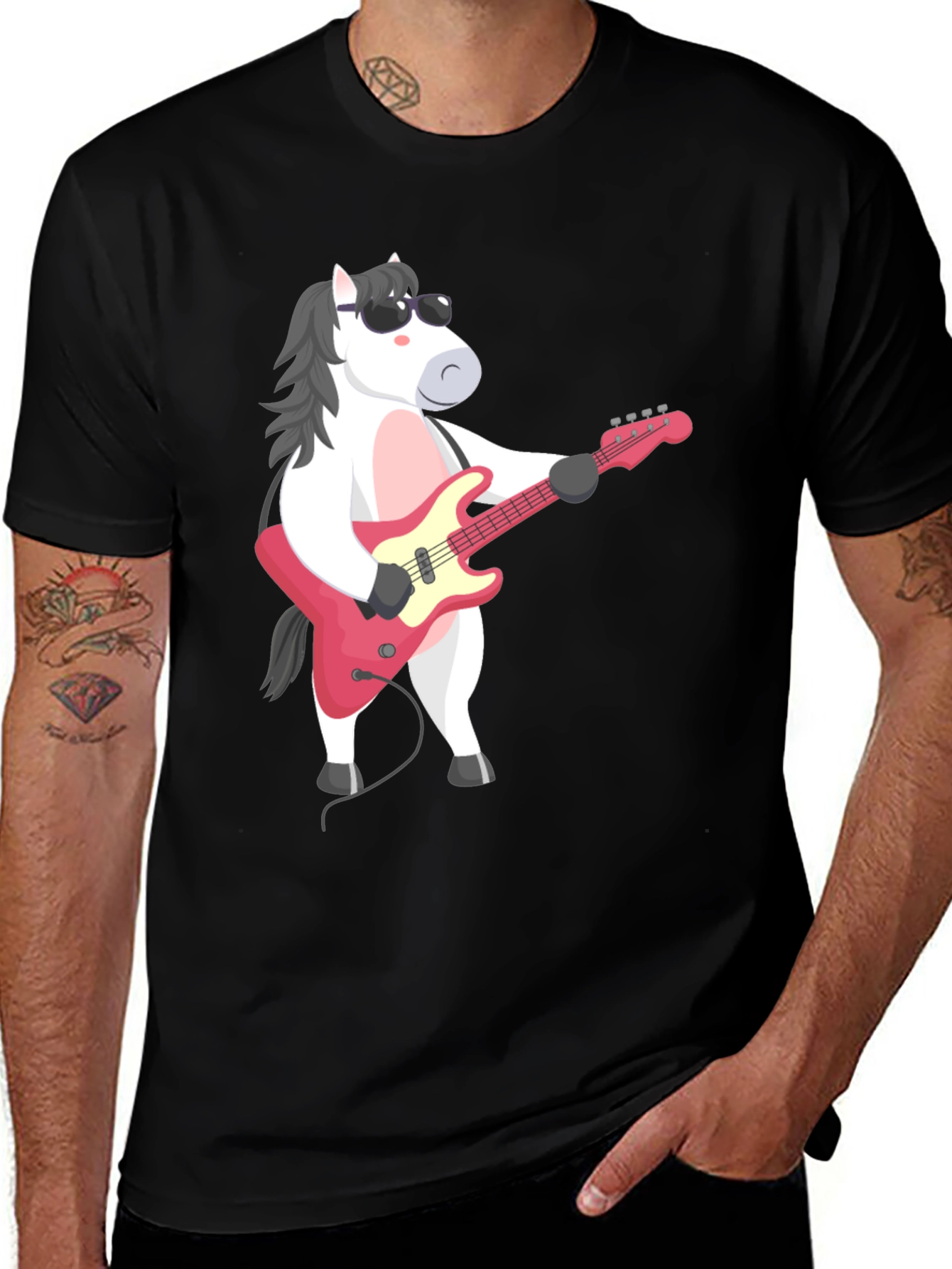 Variant 30 of Horse Playing Guitar Graphic Tee