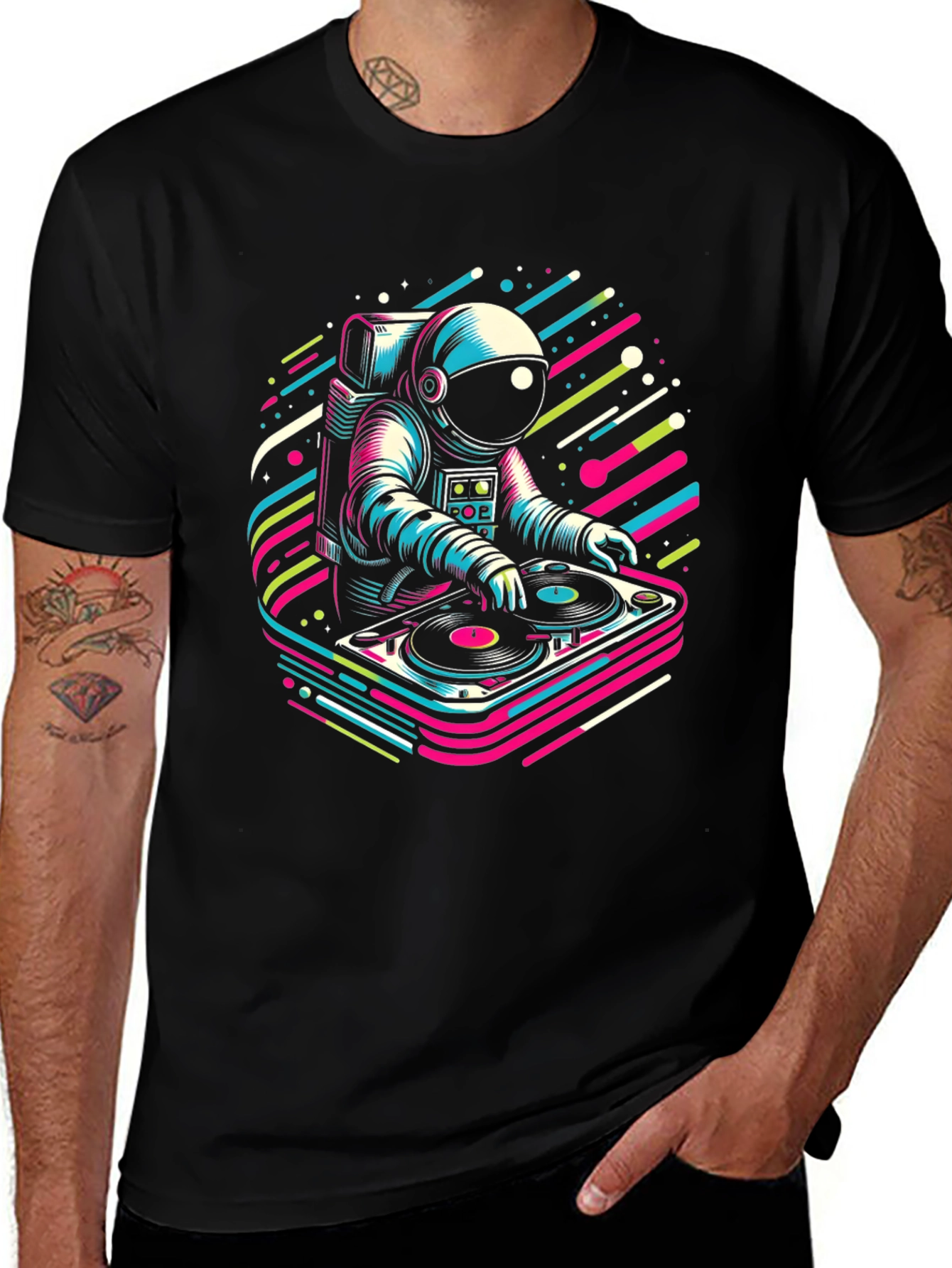 Variant 28 of DJ Astronaut Graphic Tee - Black