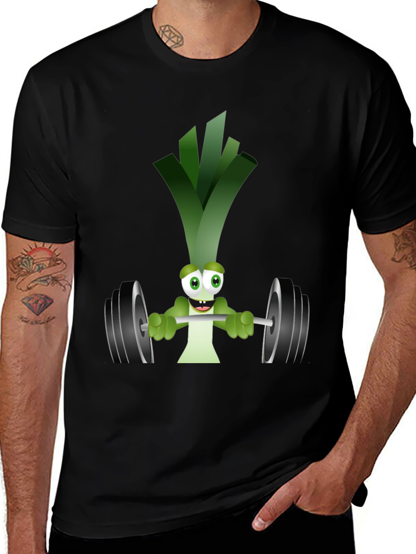Variant 3 of Leek Lifting Weights Funny Graphic T-Shirt