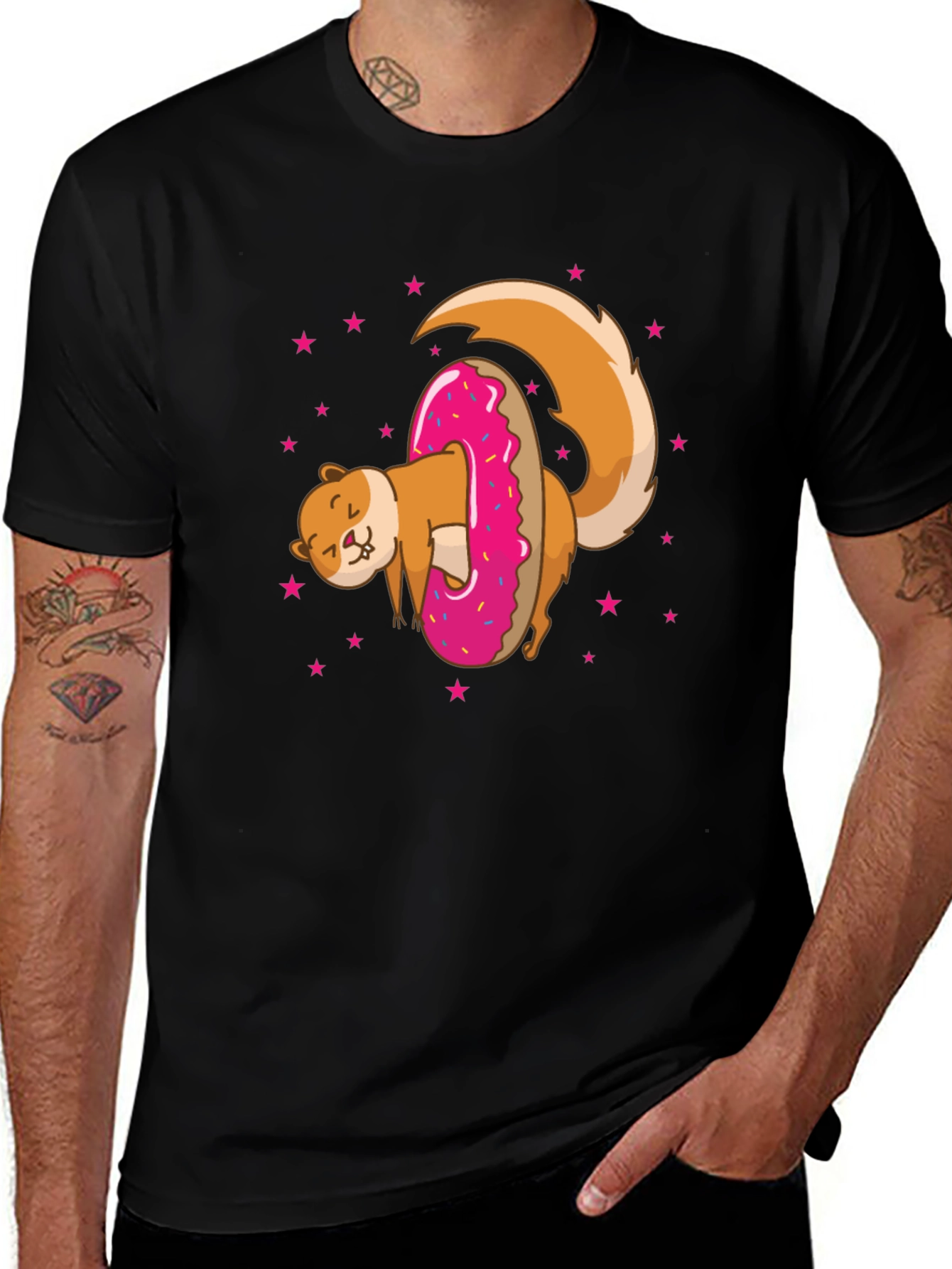 Variant 23 of Squirrel Donut Black T-Shirt