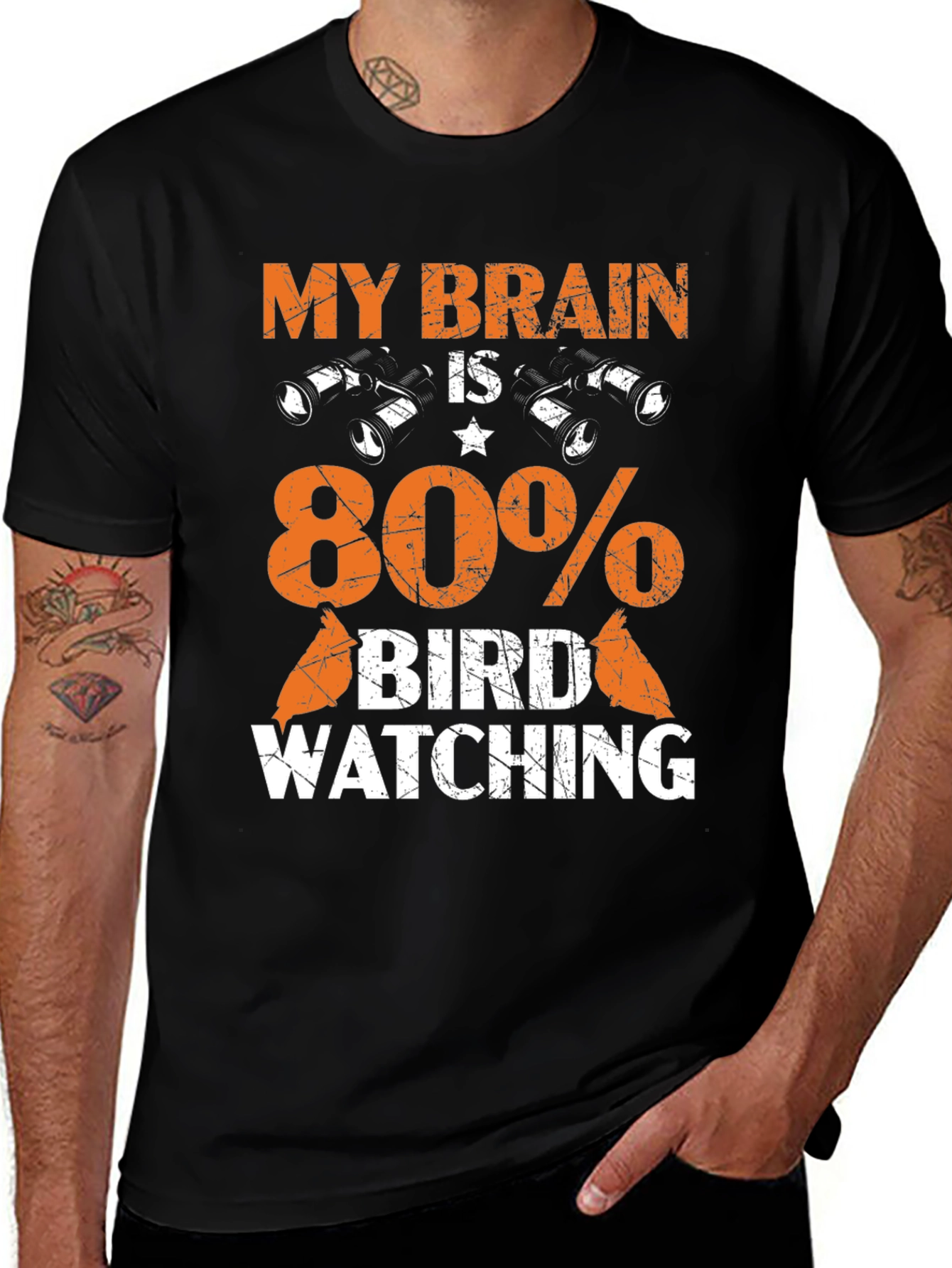 Variant 23 of Bird Watching T-Shirt - 80% Brain Design