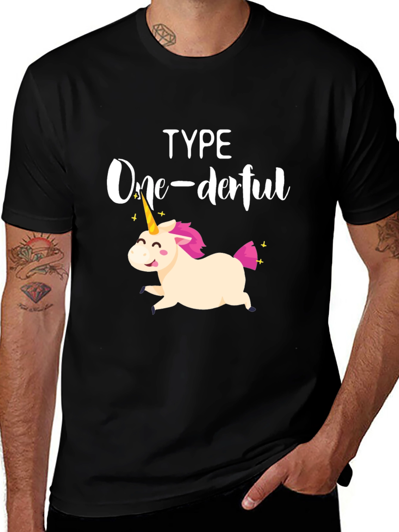 Type One-derful Unicorn T-Shirt - Black
