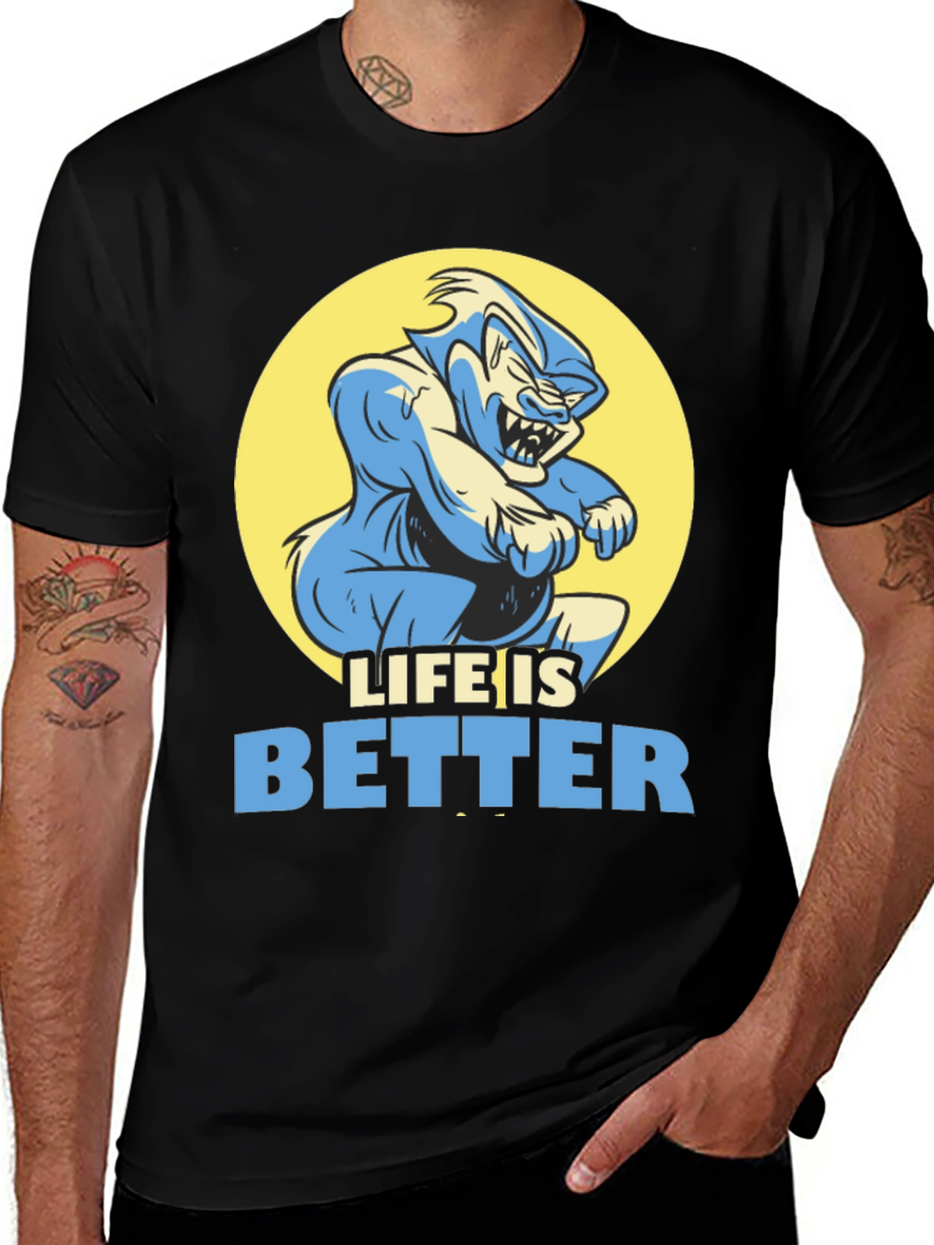 Variant 5 of Life is Better Monster Graphic Tee