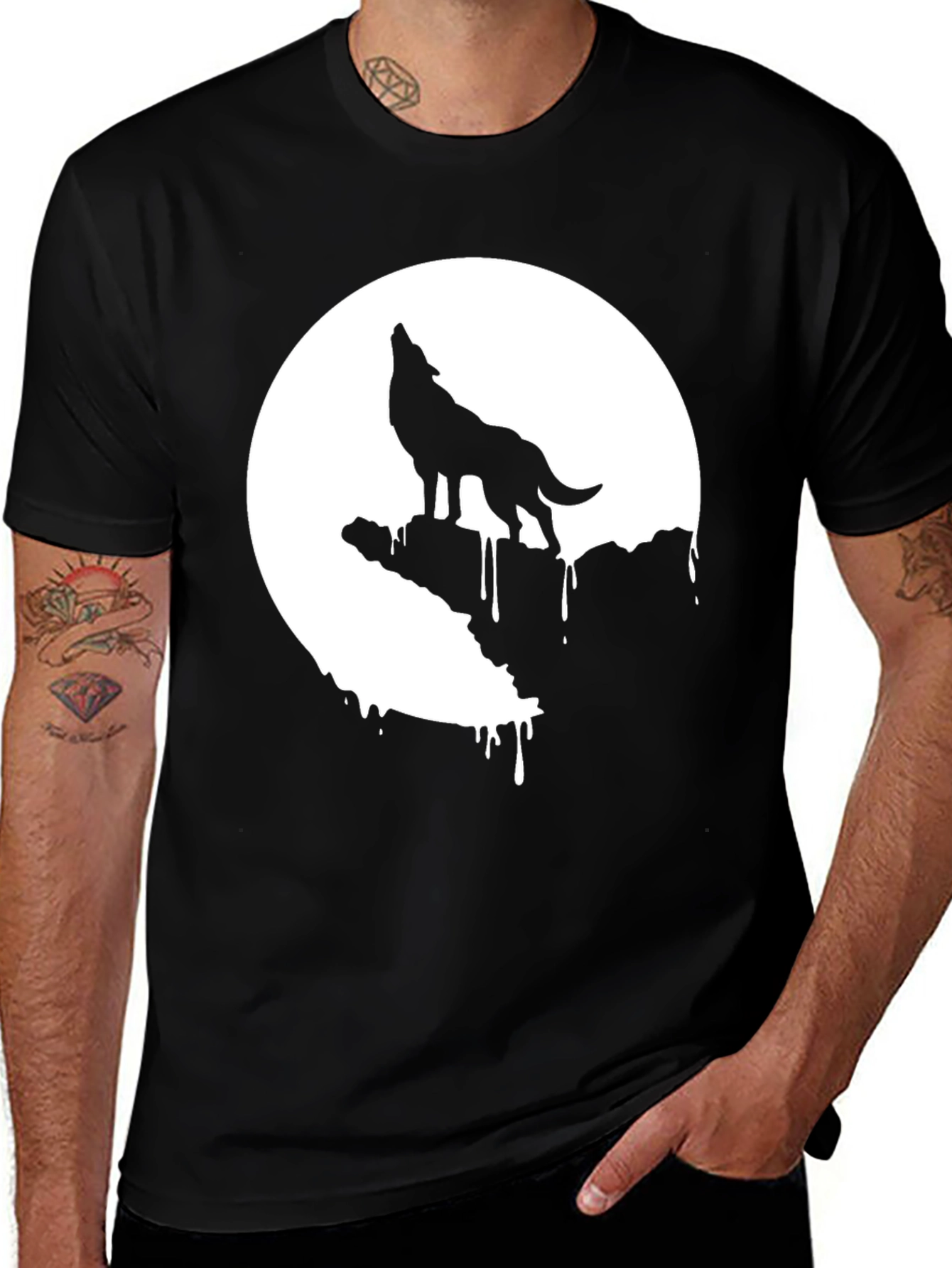 Variant 22 of Wolf Moon Black T-Shirt