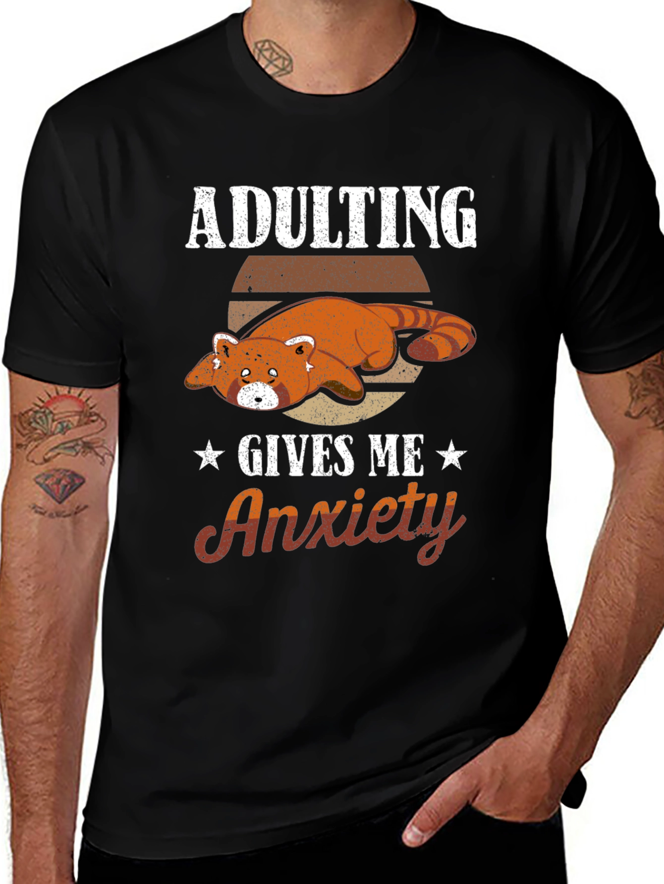 Adulting Gives Me Anxiety T-Shirt Red Panda