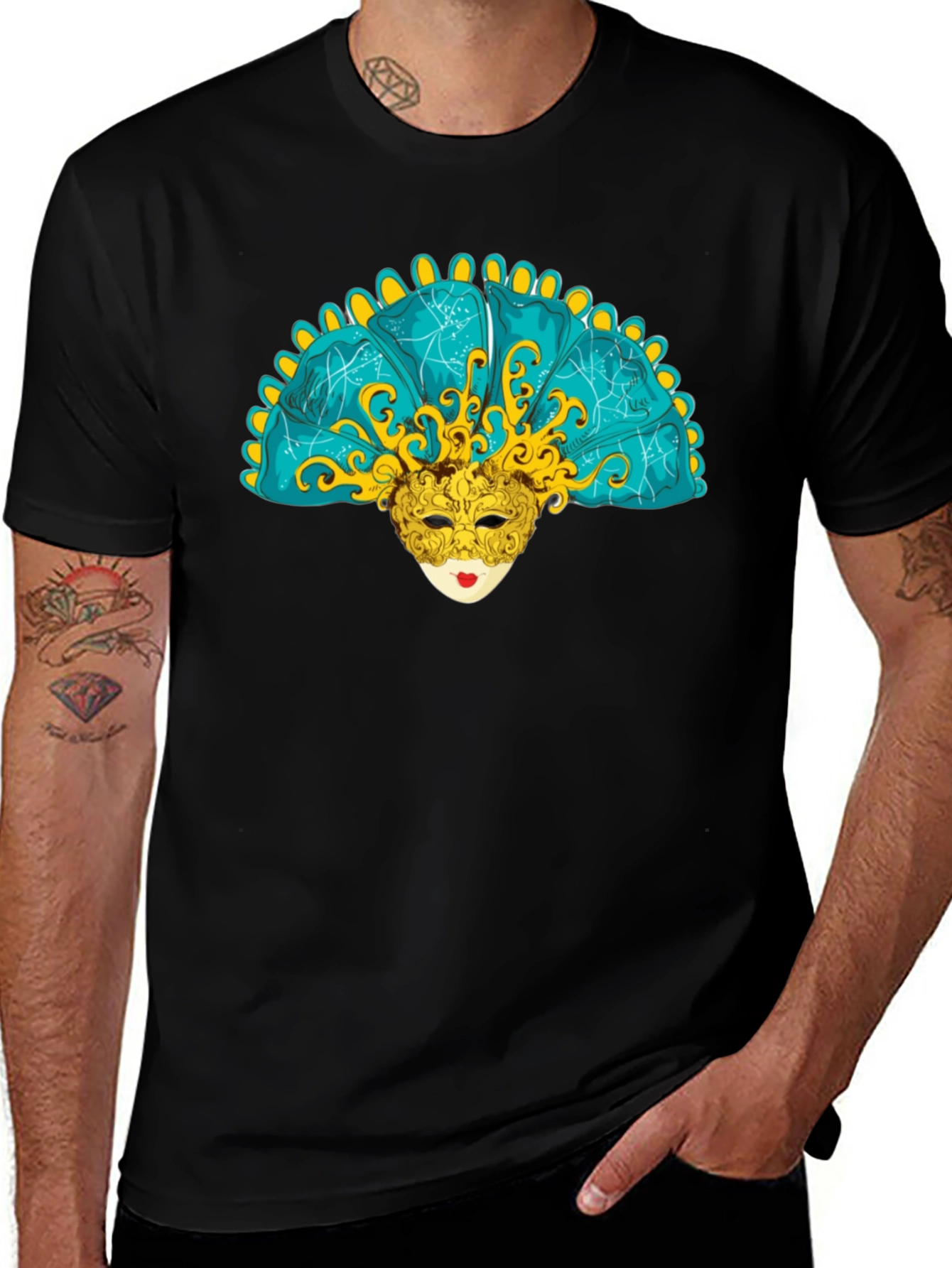 Variant 16 of Masquerade Mask Graphic T-Shirt - Stylish Costume Tee