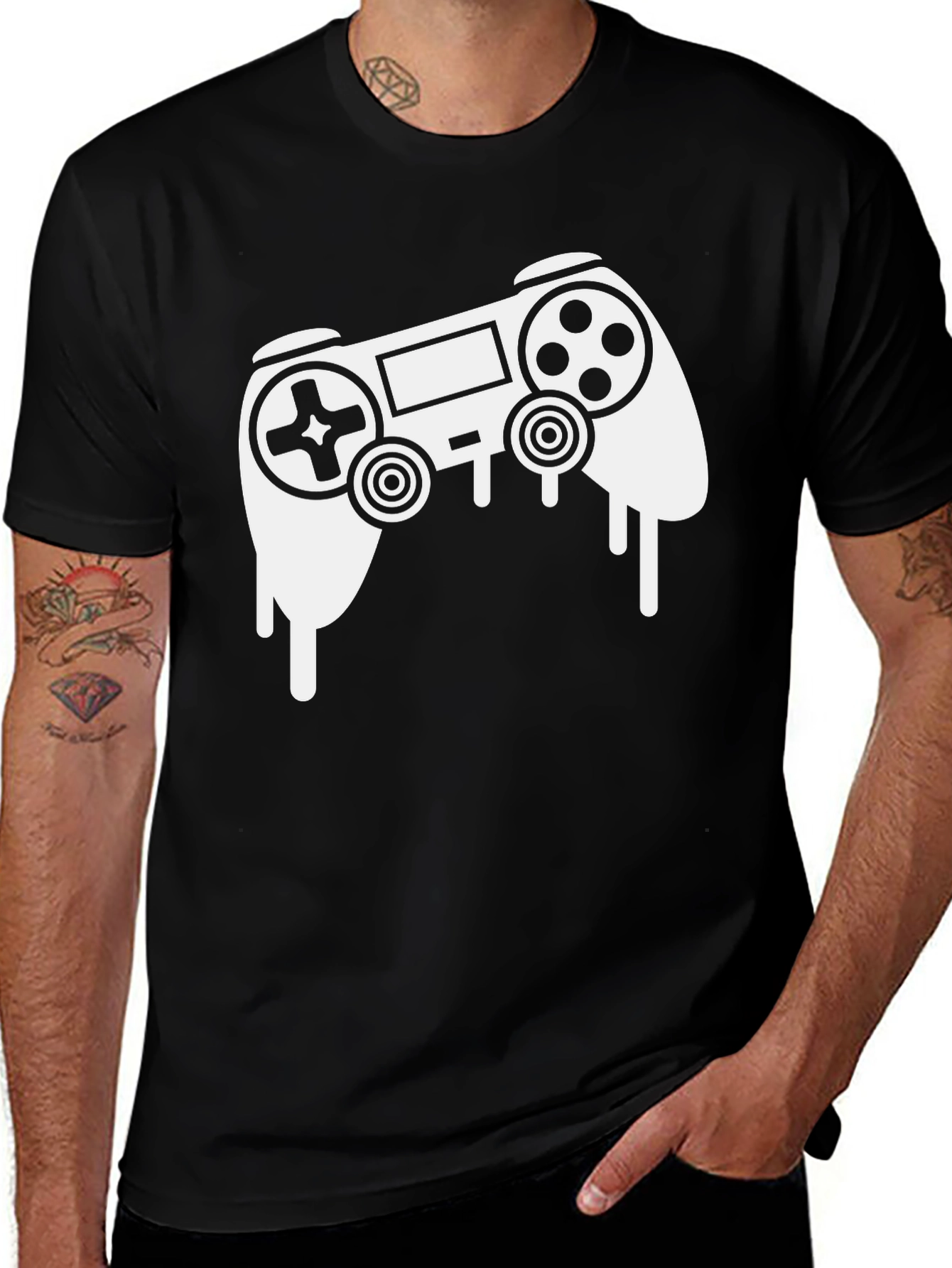 Variant 29 of Gaming Controller Graphic T-Shirt - Gamer Style Black Tee