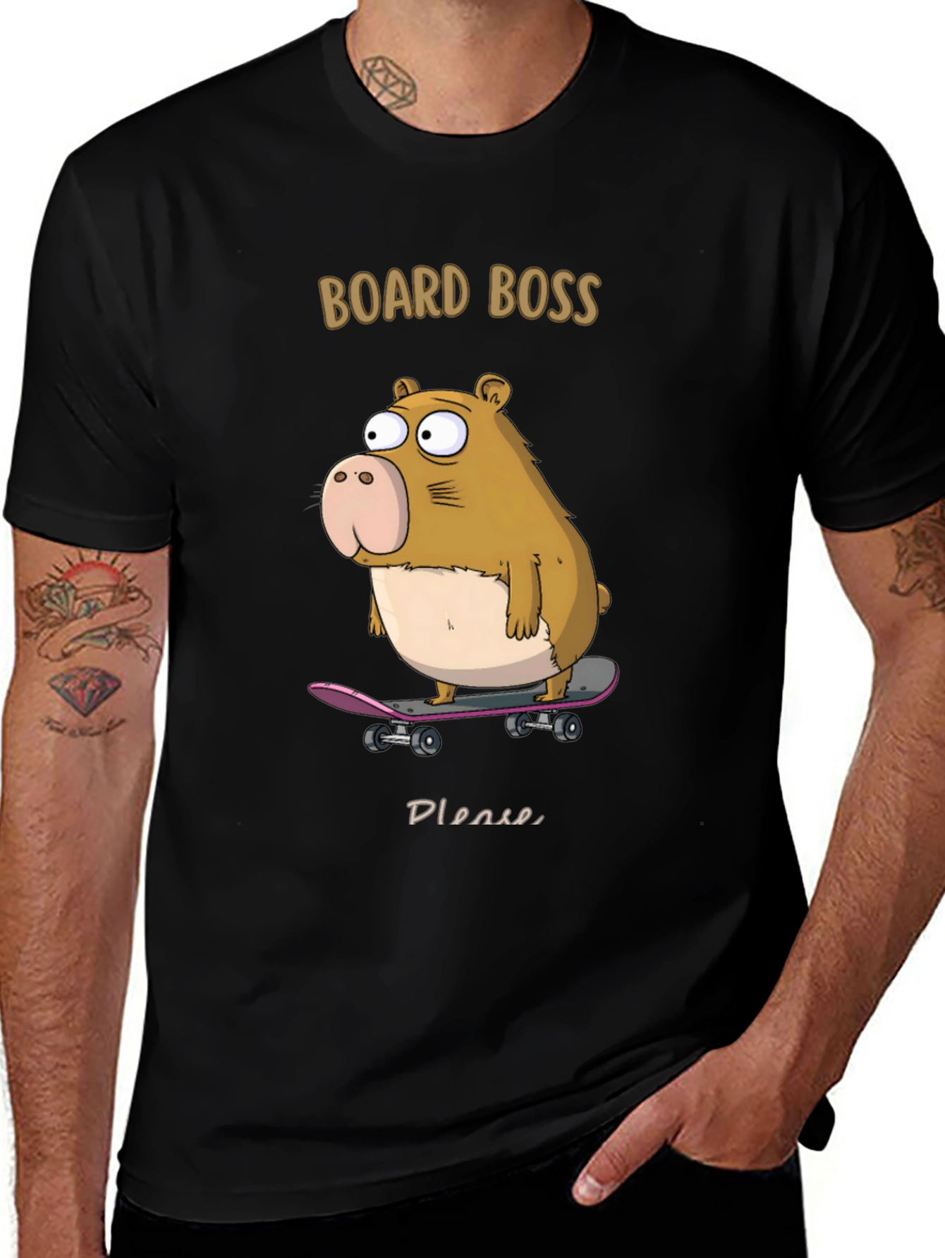 Variant 27 of Board Boss Skateboarder Tee - Funny Cartoon Animal Shirt