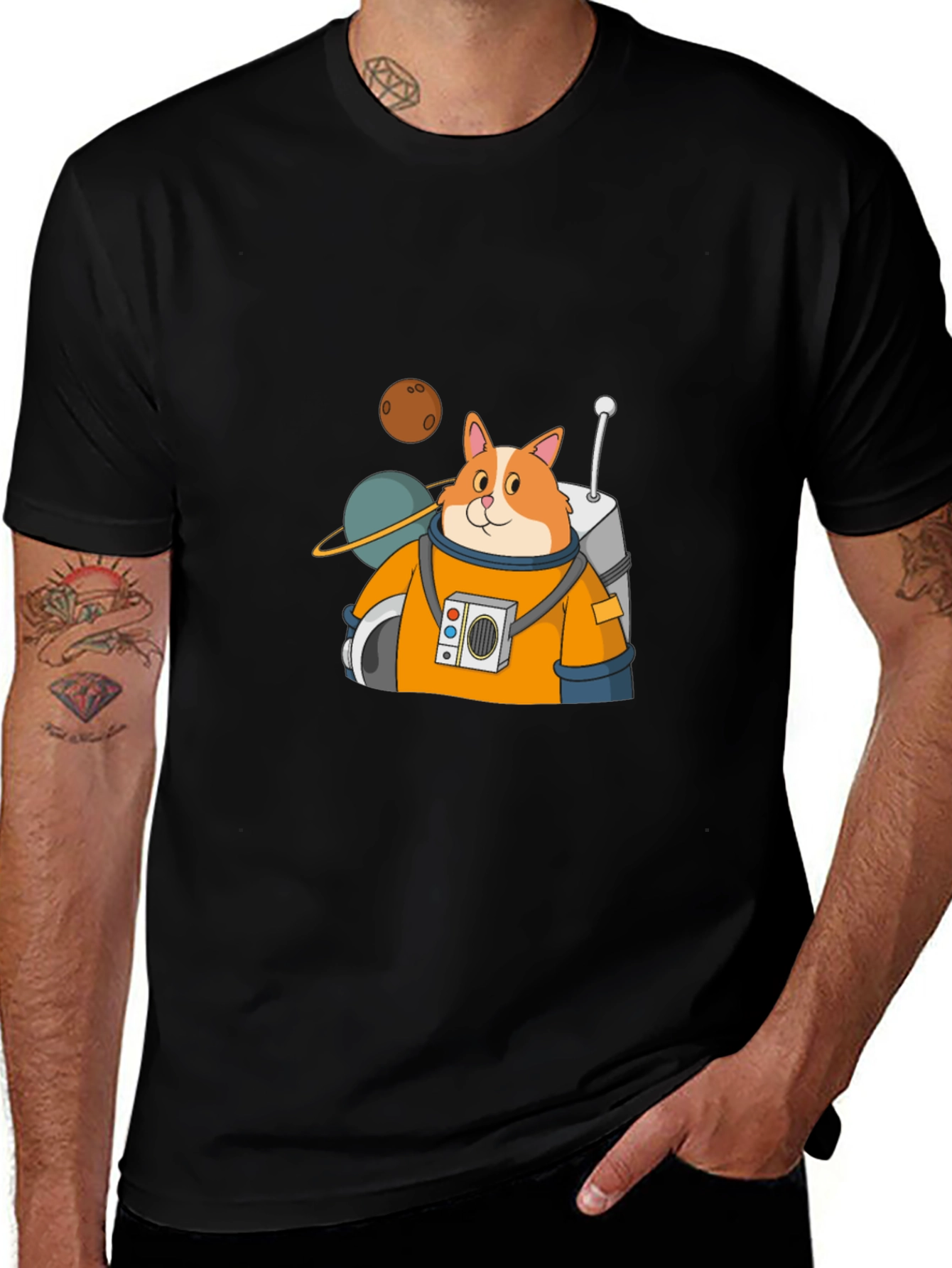 Variant 12 of Astronaut Cat T-Shirt - Space Adventure Tee