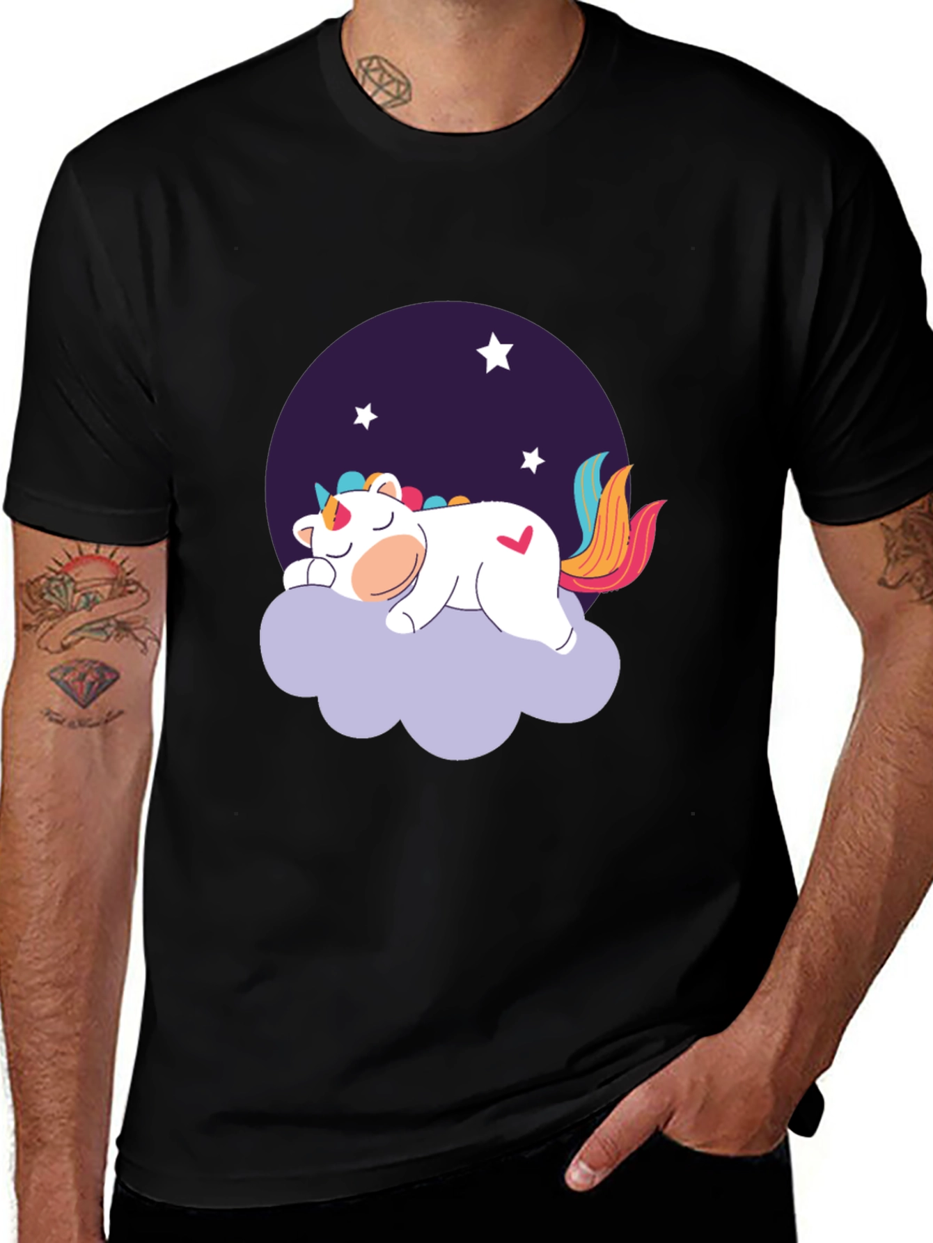 Variant 17 of Unicorn Dreams Black T-Shirt