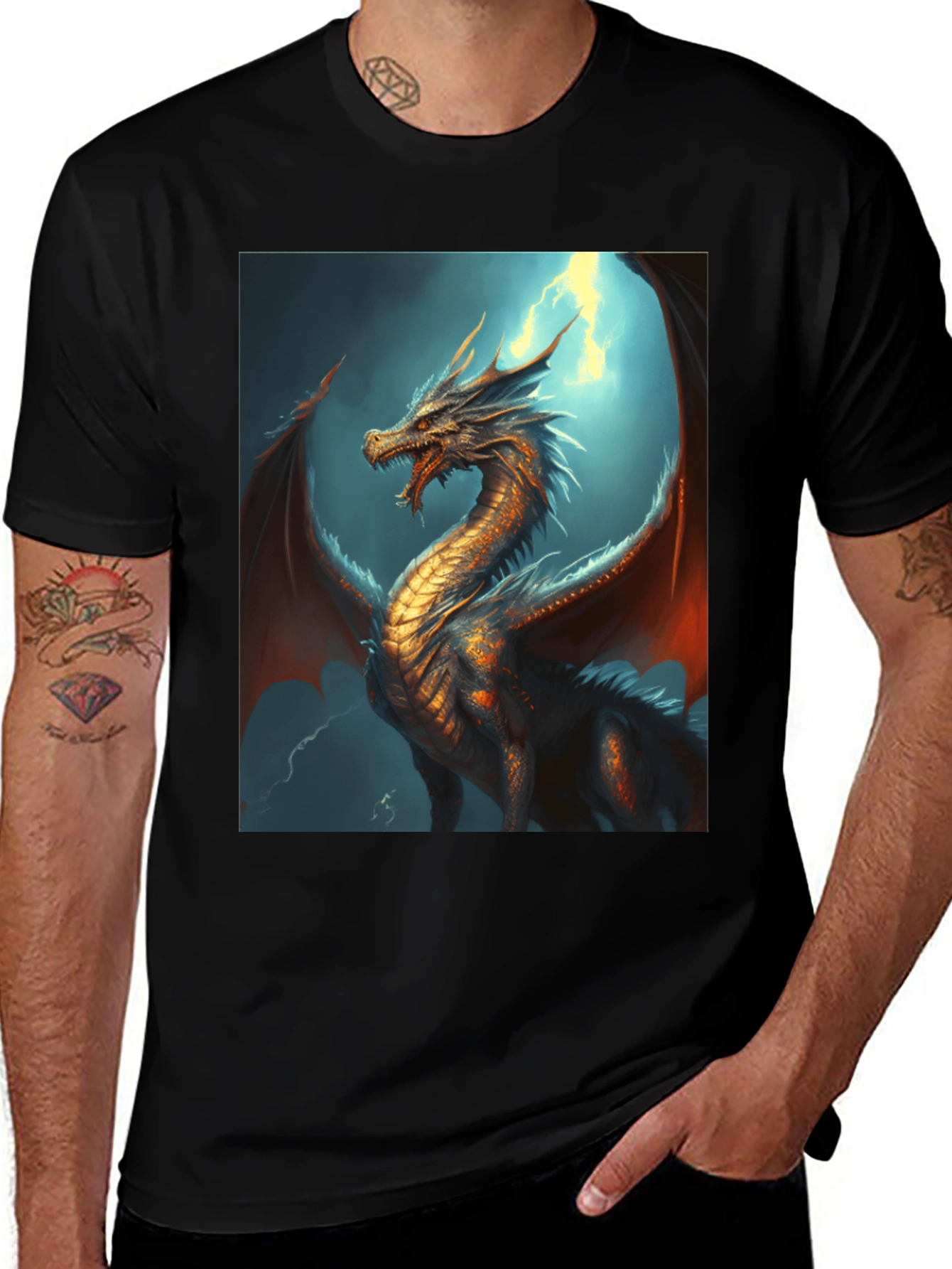 Variant 4 of Dragon Graphic Tee - Fantasy Style