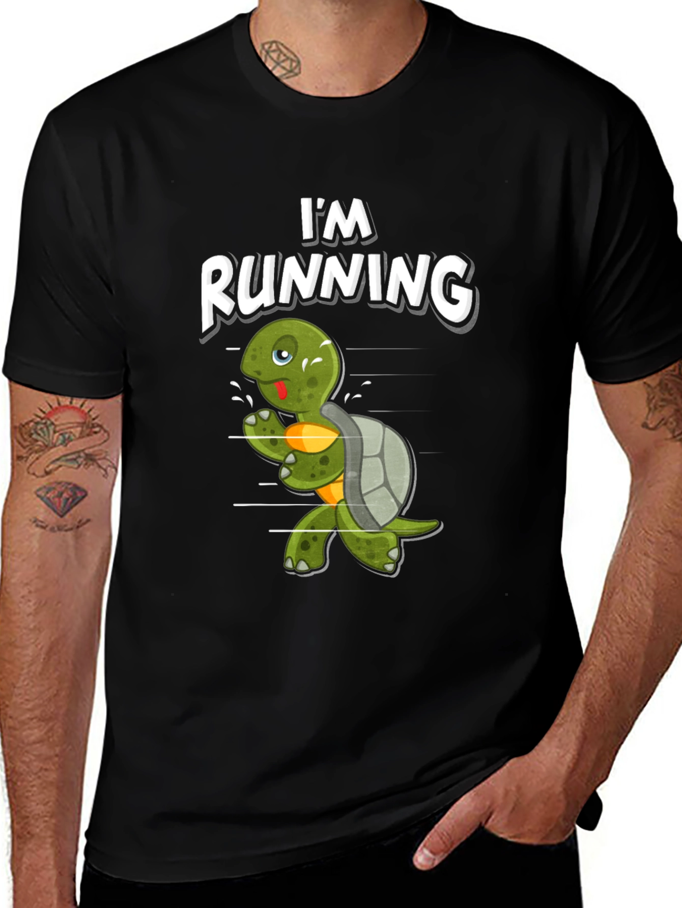 Variant 5 of Running Turtle Graphic Tee - Fun Novelty Shirt