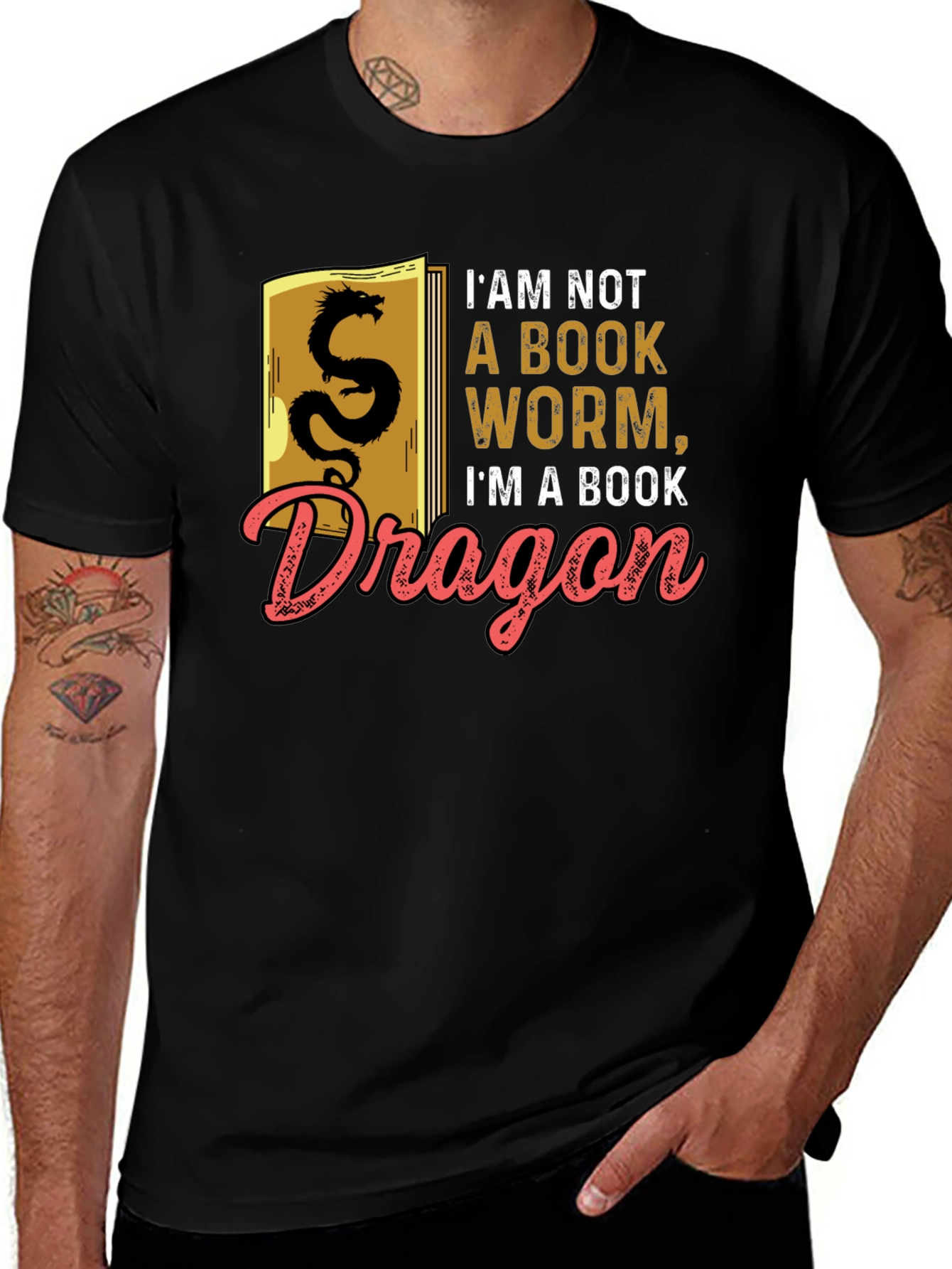 Variant 26 of Book Dragon Graphic Tee - Literary Humor T-Shirt
