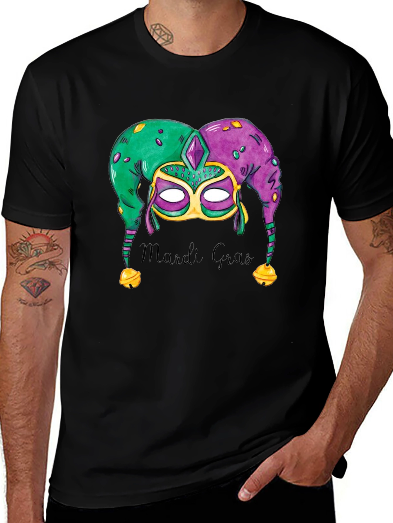Mardi Gras Mask T-Shirt - Festive Tee