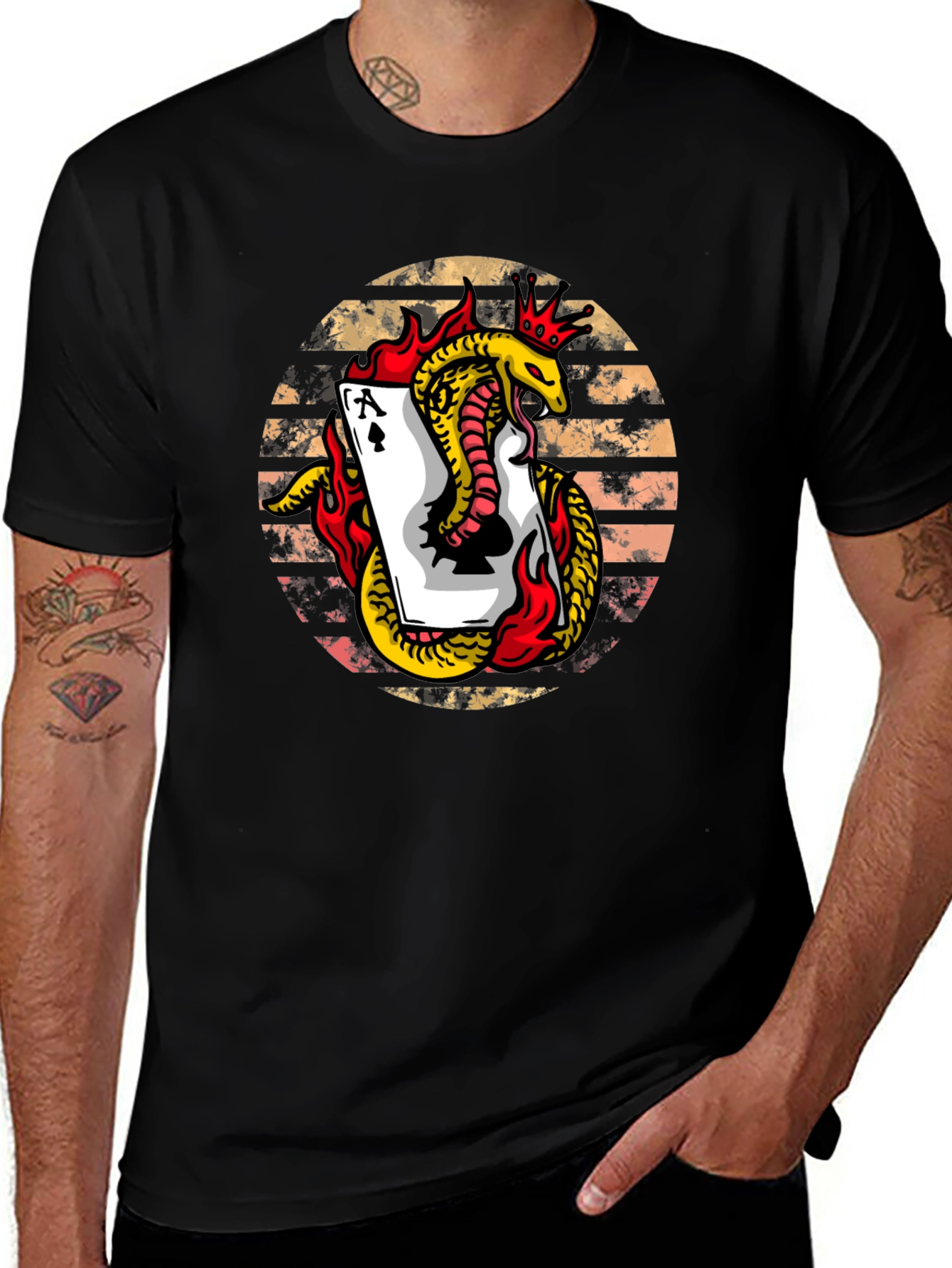 Variant 4 of Ace of Spades Snake Graphic Tee