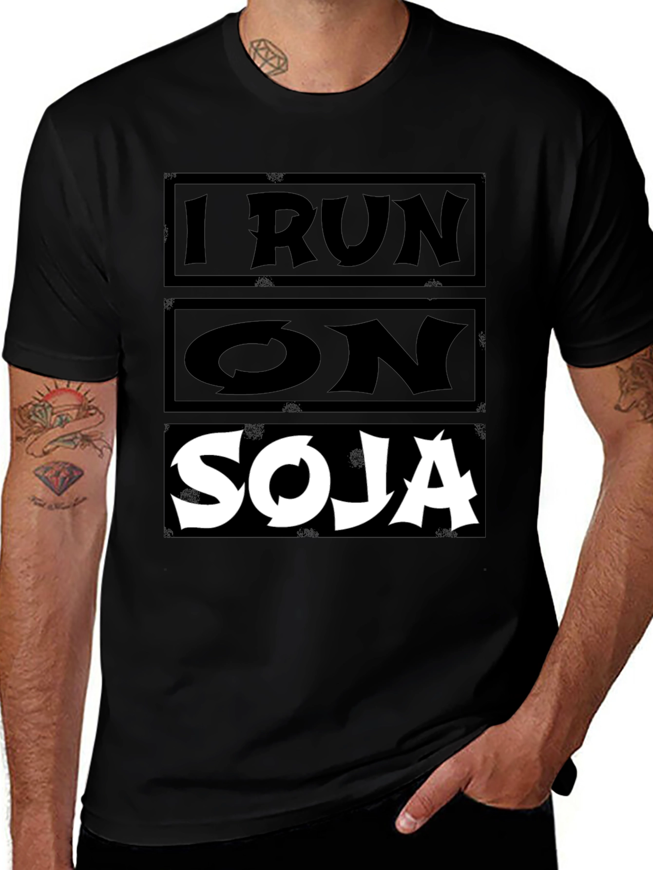 Variant 18 of I Run On Soja Graphic Tee - Cool Black T-Shirt