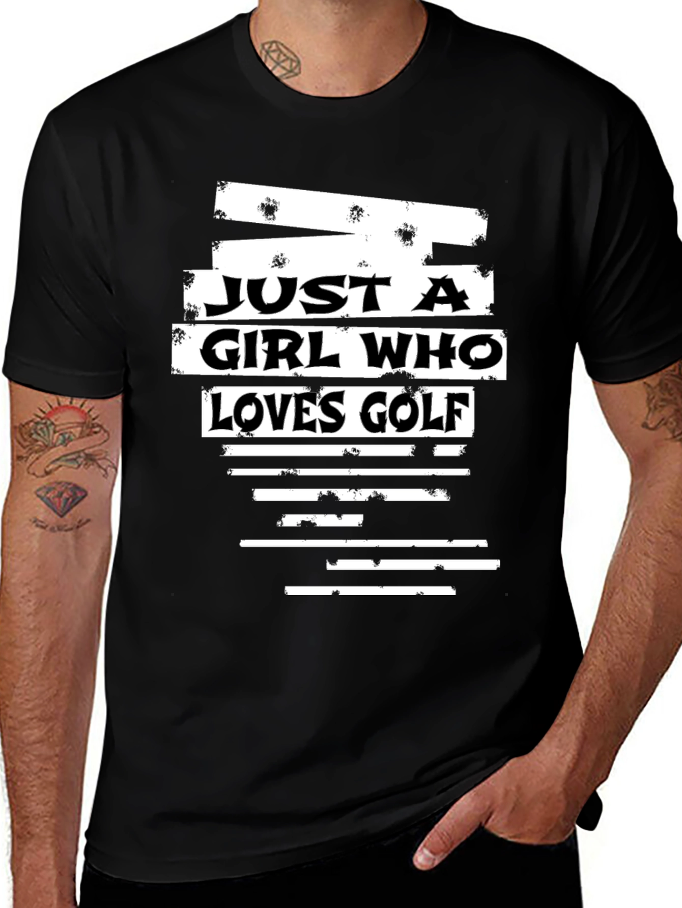 Black Just a Girl Who Loves Golf T-Shirt main image