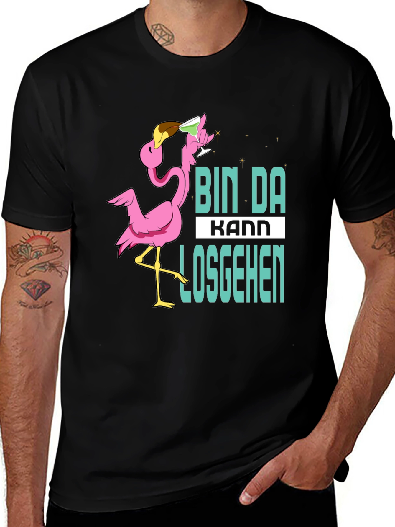 Variant 11 of Bin Da Kann Losgehen Flamingo T-Shirt