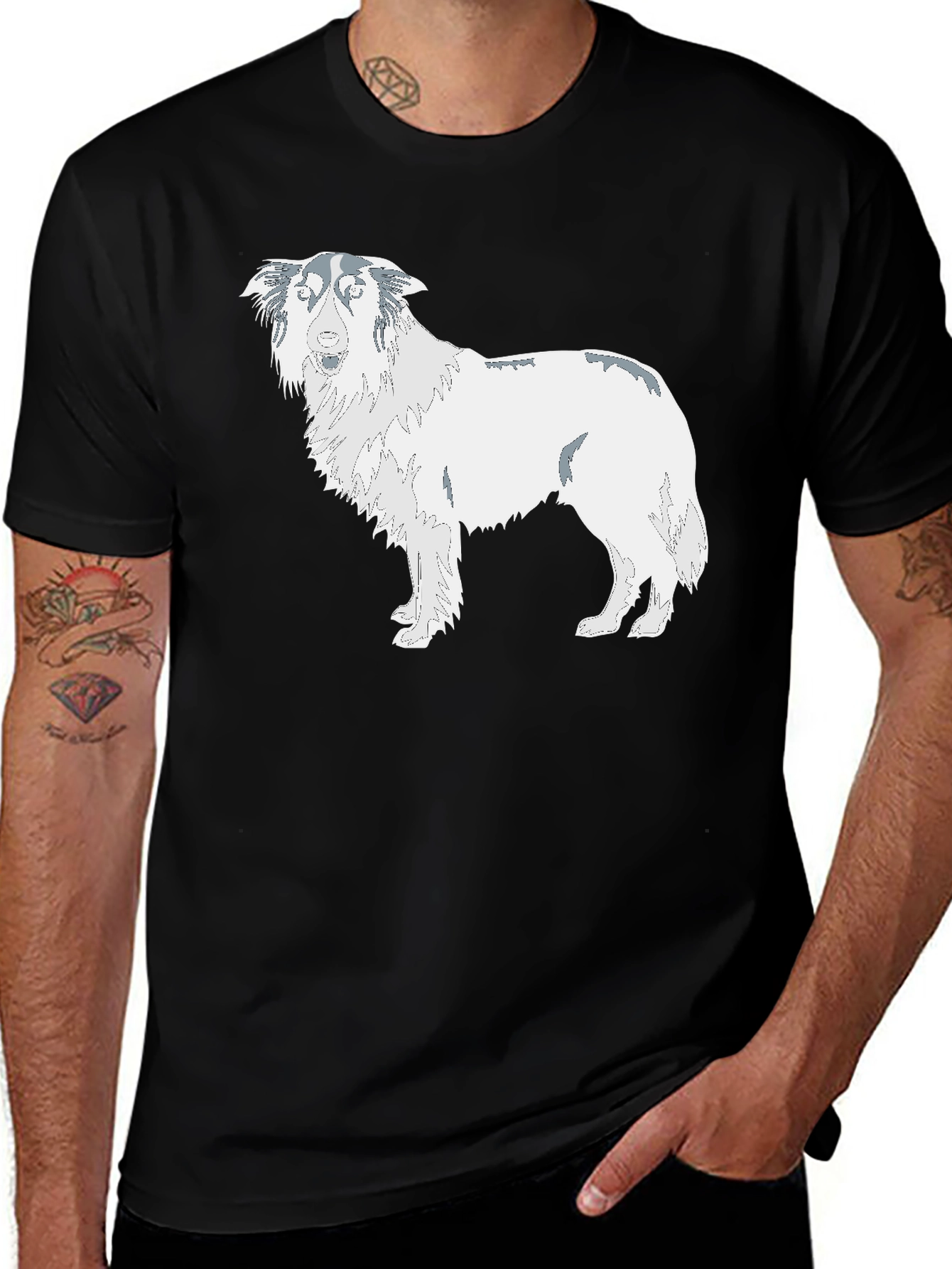 Variant 9 of Dog Graphic Black T-Shirt