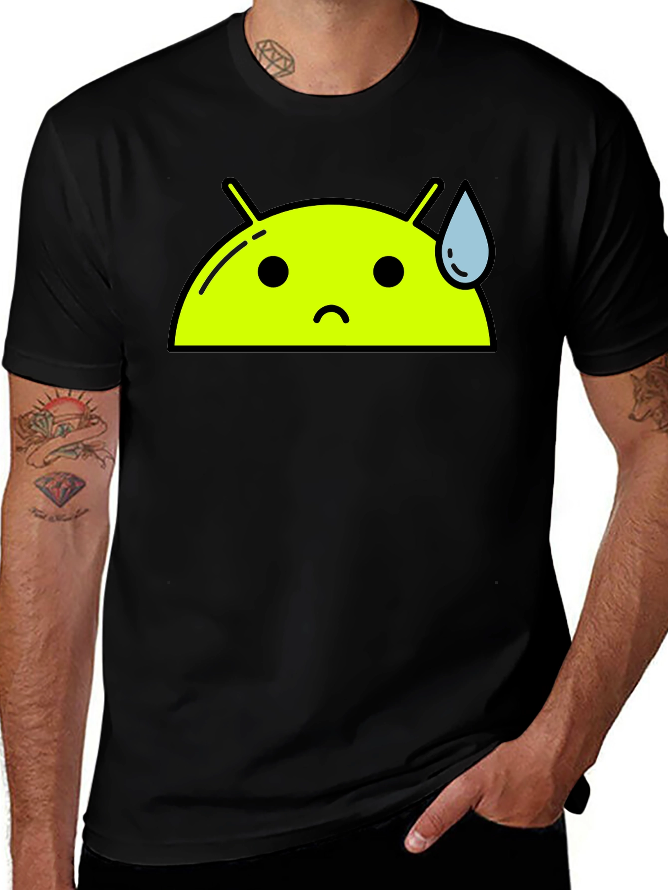Android Bot Graphic Tee - Black