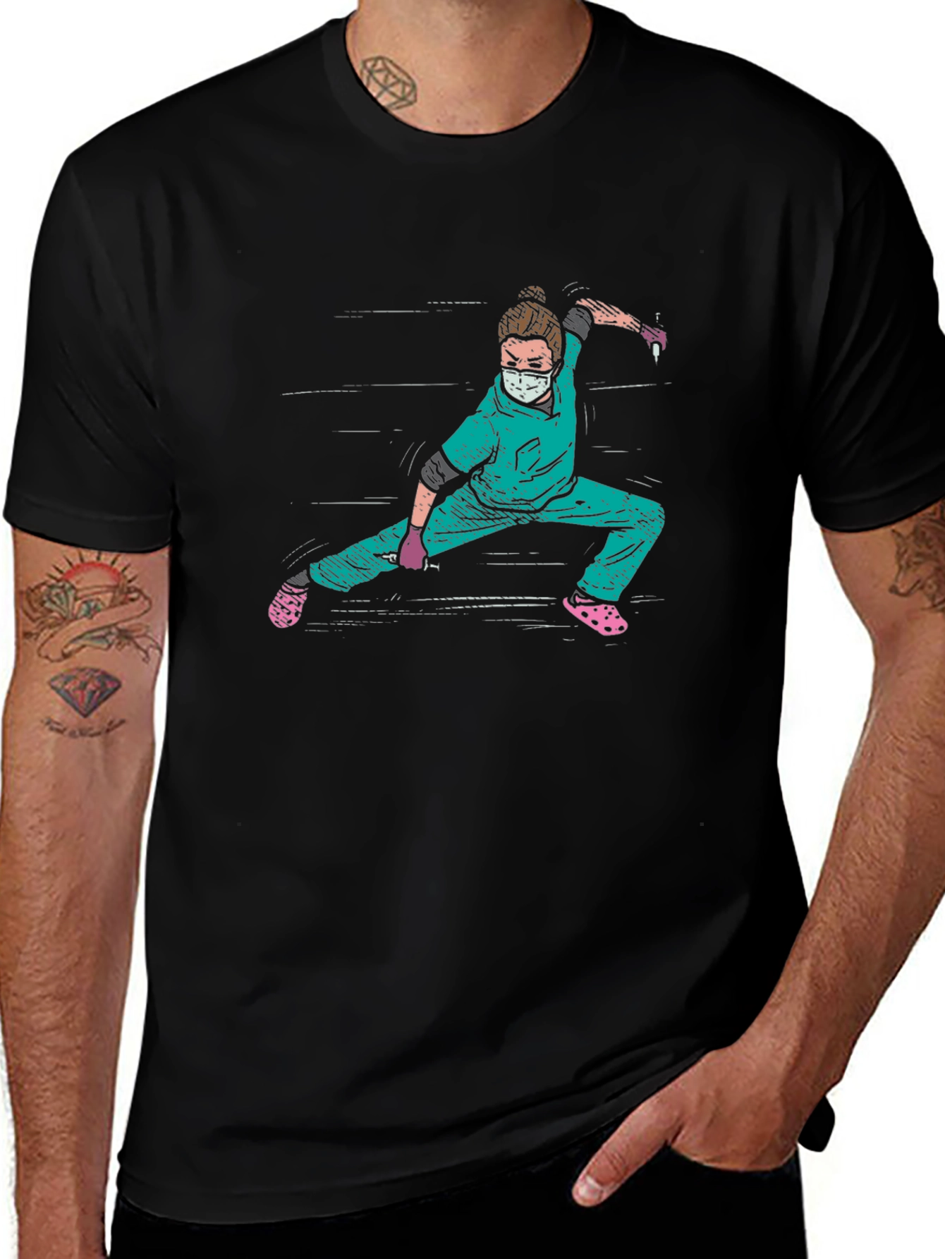 Nurse Ninja Graphic Tee - Unique Medical Hero Design