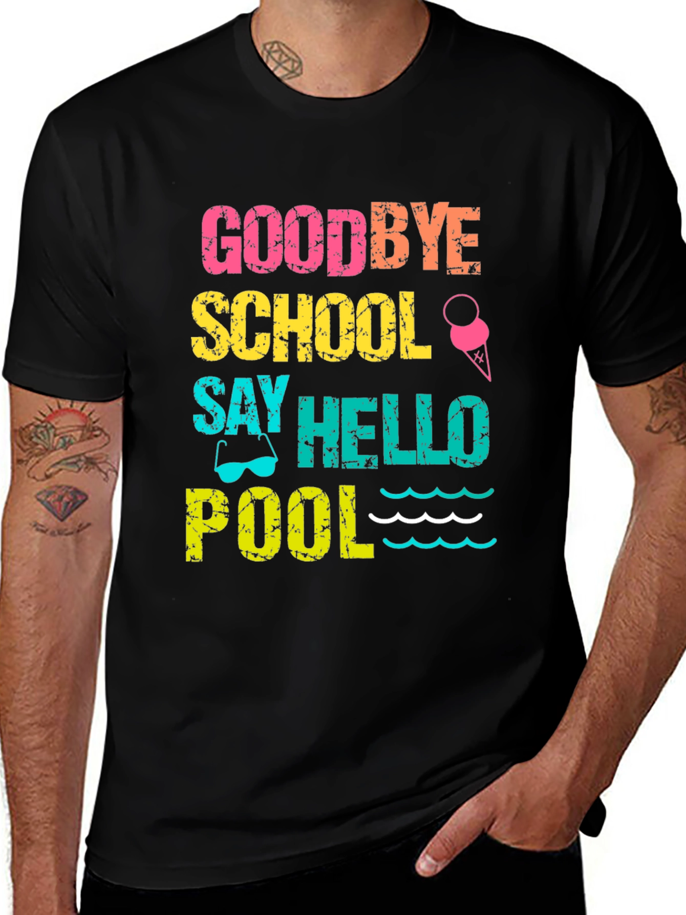 Variant 10 of Goodbye School Hello Pool T-Shirt