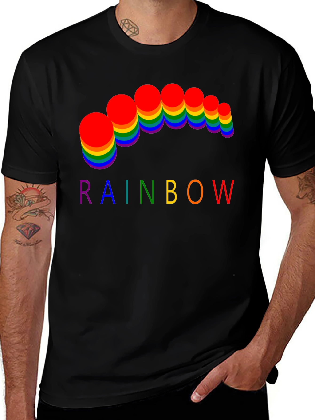 Variant 10 of Rainbow Pride Graphic T-Shirt - Colorful LGBTQ+ Design