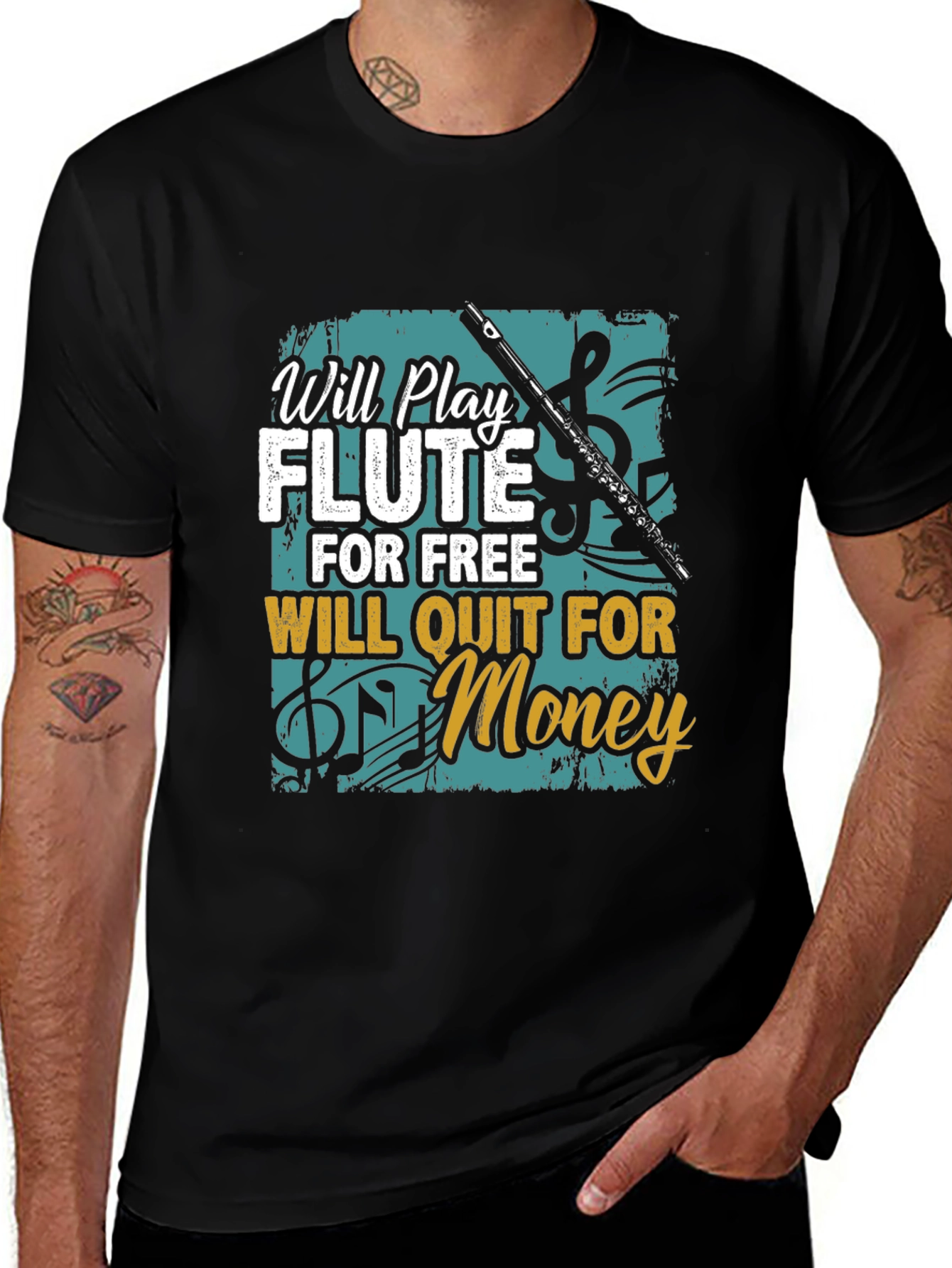 Variant 4 of Will Play Flute for Free T-Shirt