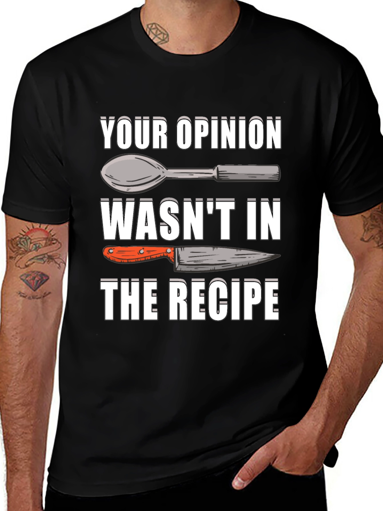 Black Chef Opinion T-Shirt Funny Recipe Tee main image