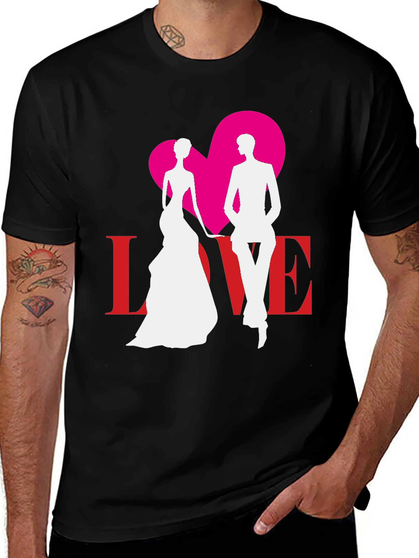 Variant 8 of Love Graphic Black T-Shirt
