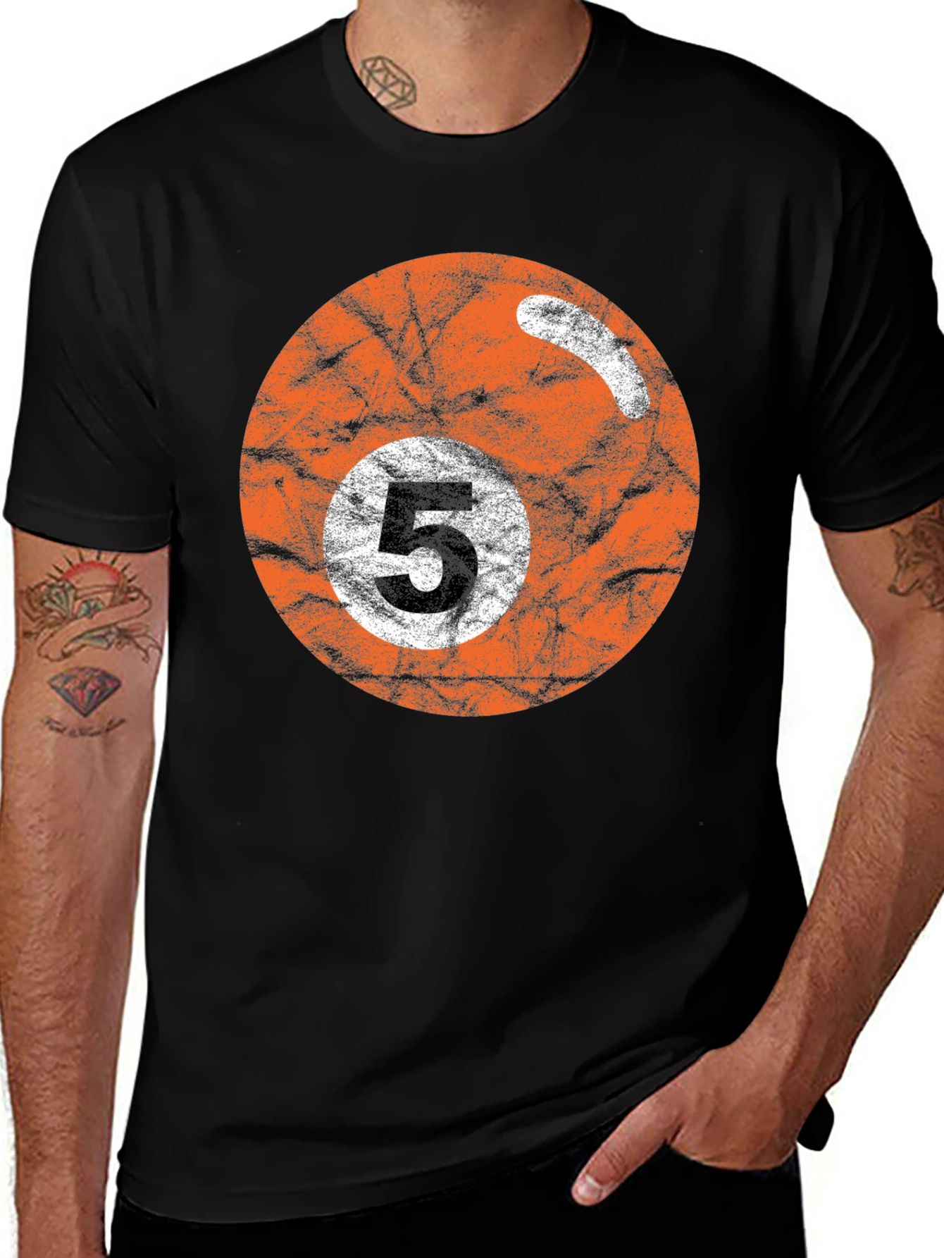 Variant 10 of Retro Billiards 5 Ball Graphic Tee