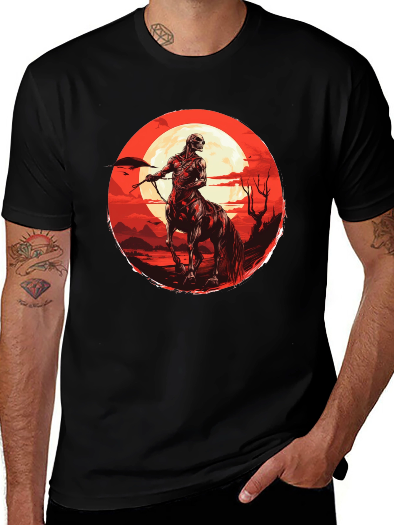 Variant 19 of Centaur Graphic Black T-Shirt