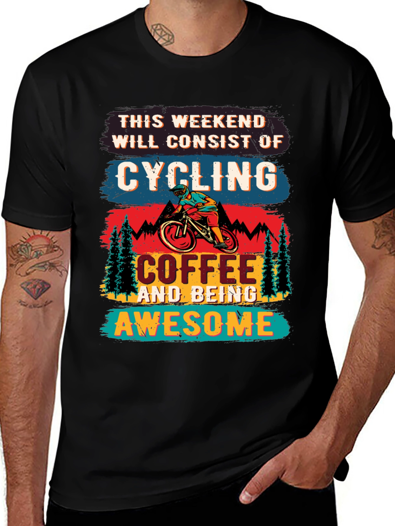 Variant 3 of Cycling Coffee Awesome Weekend T-Shirt