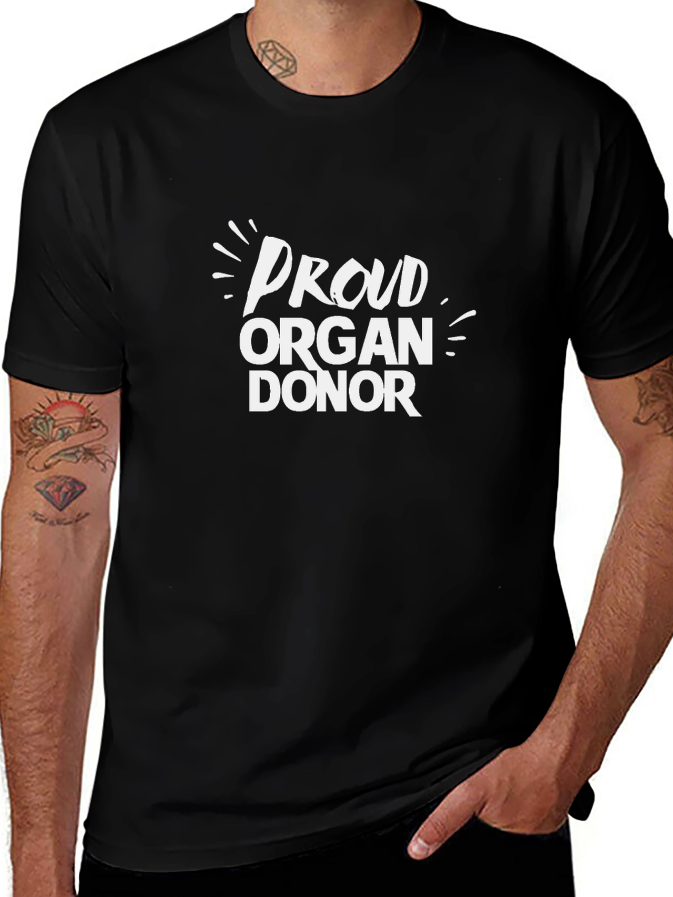 Variant 28 of Proud Organ Donor Black Cotton T-Shirt