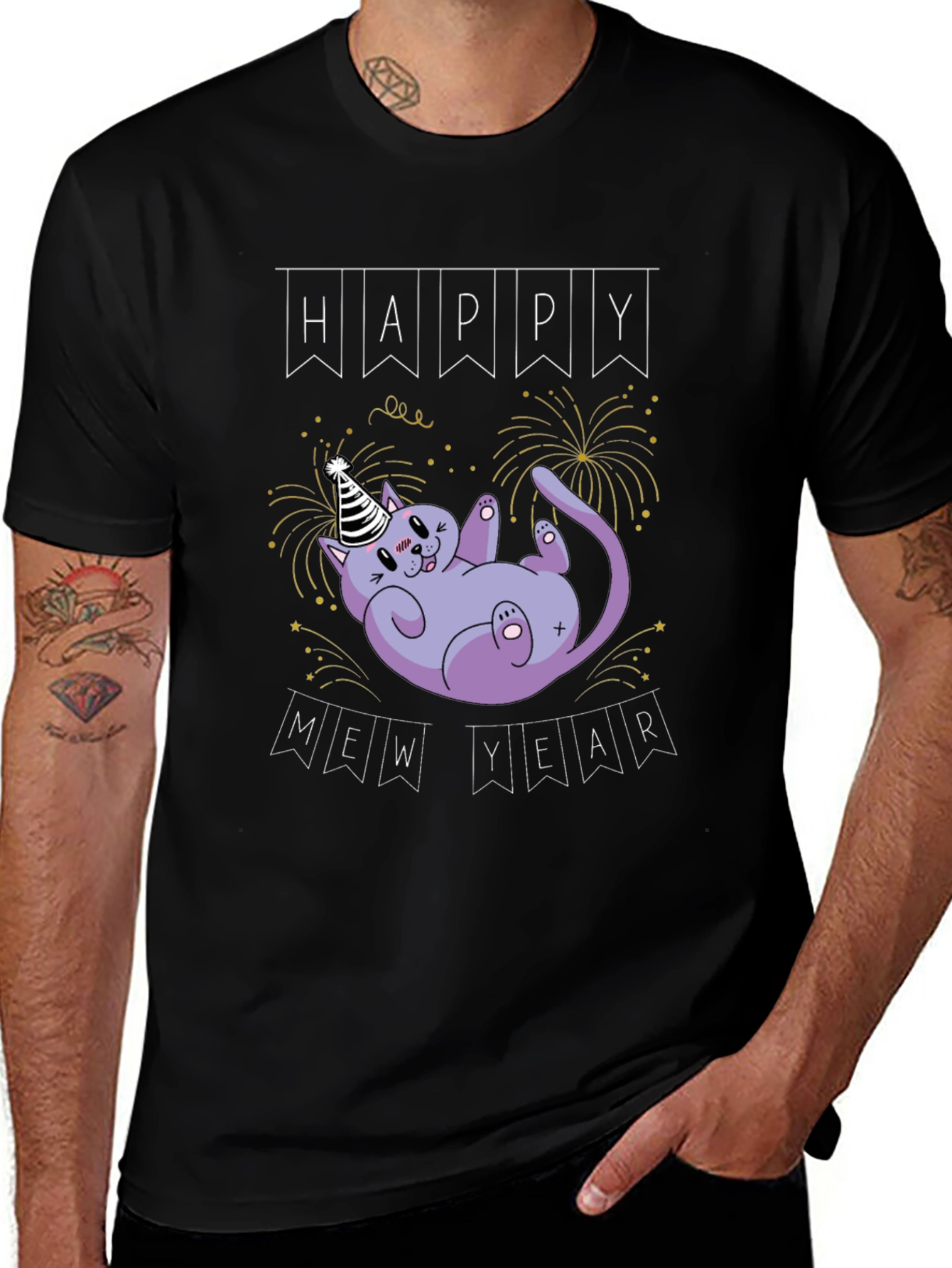 Variant 11 of Happy Mew Year Cat Graphic T-Shirt
