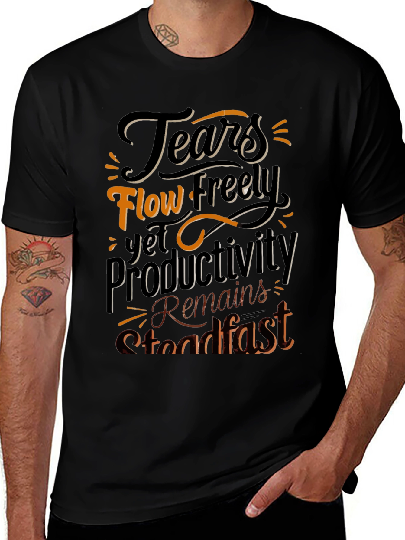 Variant 25 of Tears Flow Freely Graphic T-Shirt - Black